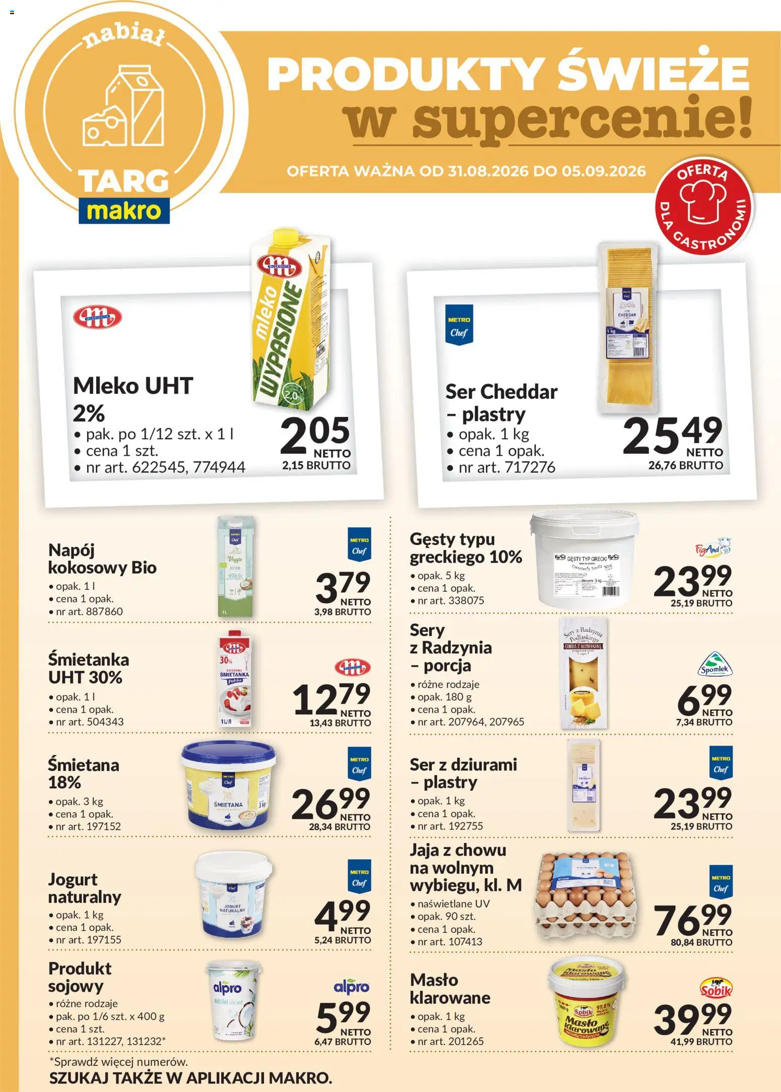 Makro gazetka - Produkty świeże w supercenie od 31.08.2026 | Strona: 3 | Produkty: Alpro, Jogurt, Mleko UHT, Śmietana
