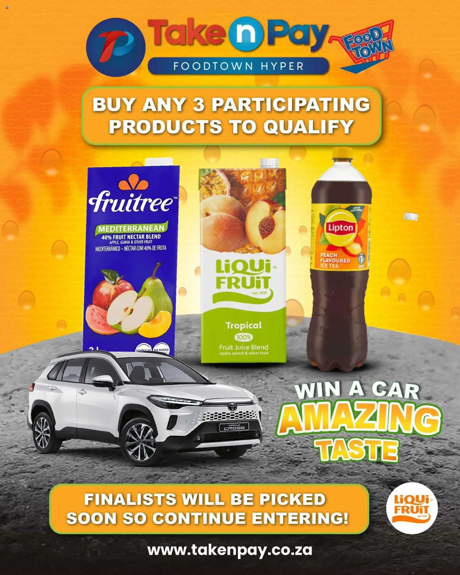 New Take n Pay catalogue – valid from 03.05.2026 | Page: 2 | Products: Juice, Tea, Fruit, Peach