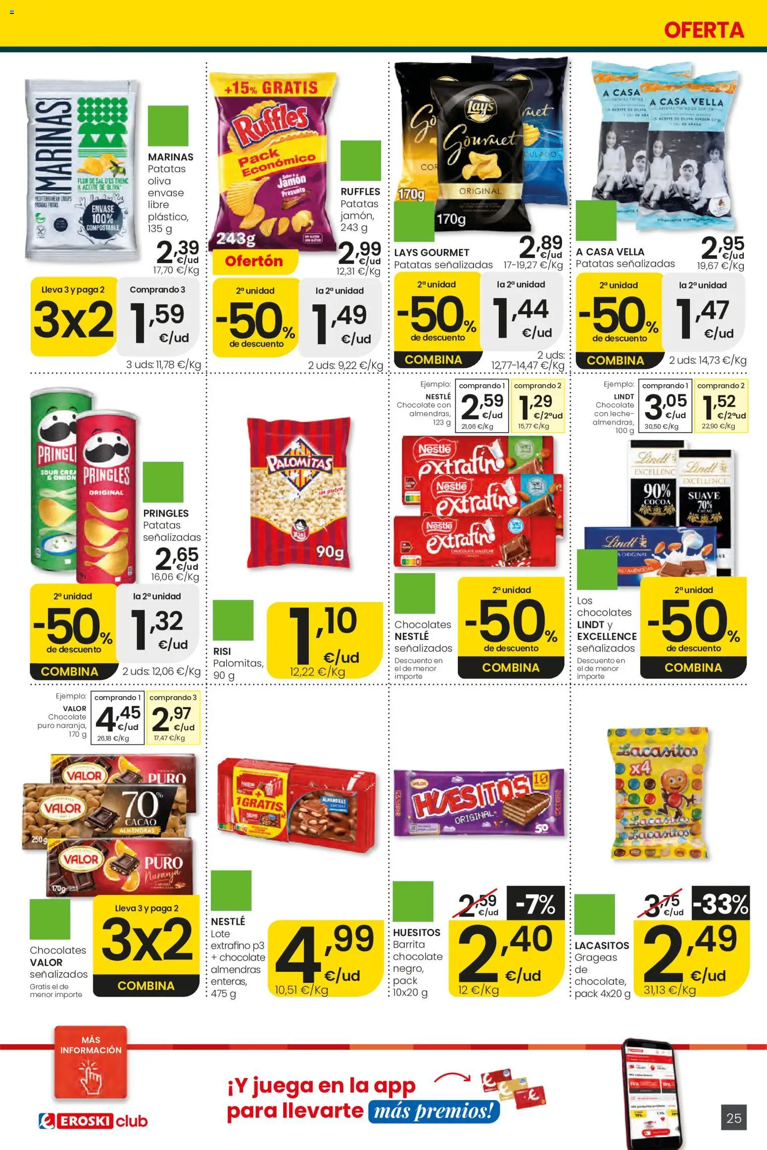 Eroski Ofertones de verano │ válido desde el 11.06.2026 | Página: 25 | Productos: Leche, Aceite, Jamón, Φρυγανιές σικάλεως