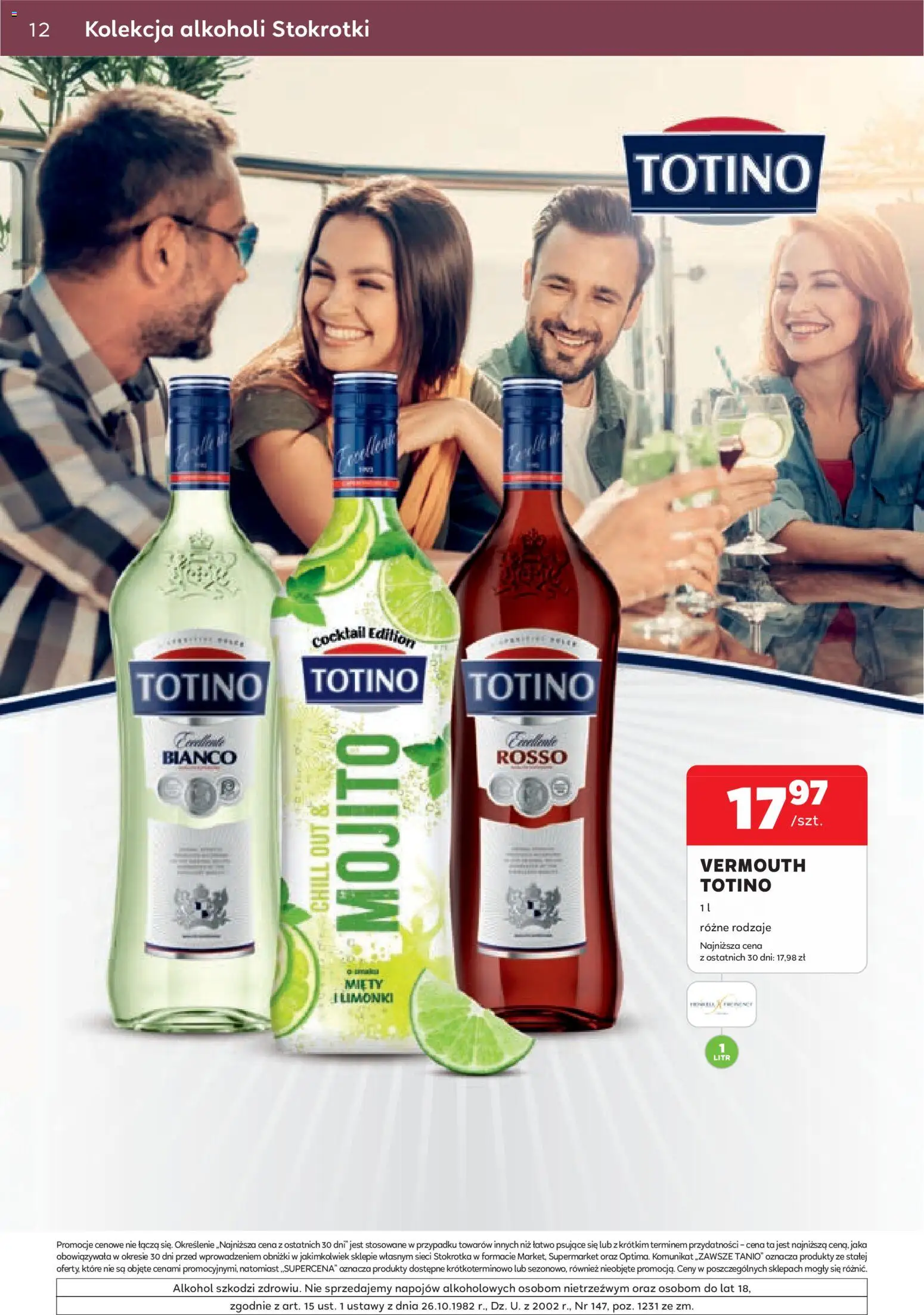 Stokrotka gazetka - Oferta alkoholowa od 03.09.2026 | Strona: 12 | Produkty: Mojito, Stokrotka, Vermouth, Alkohol