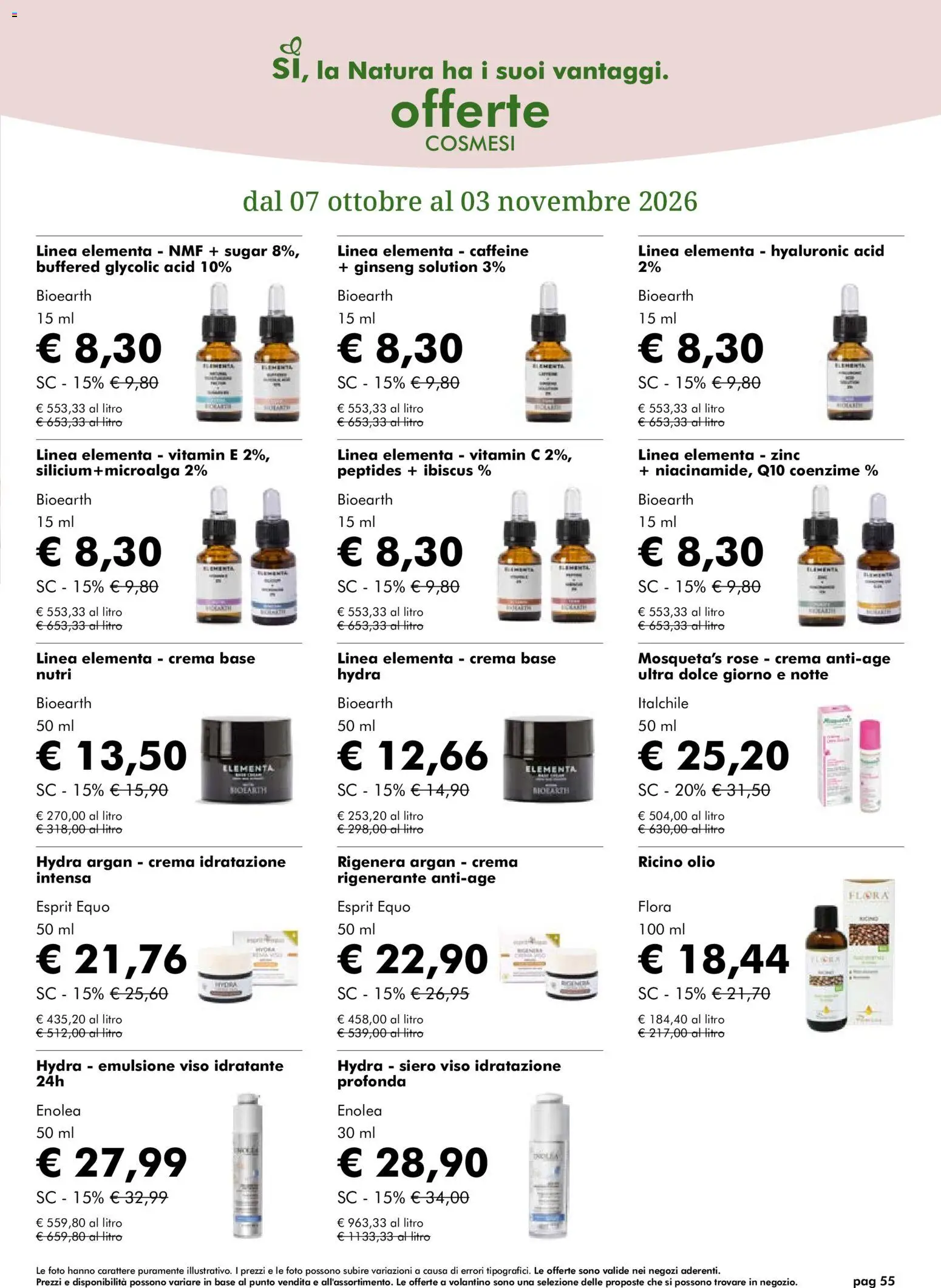 Volantino Natura Sì del 07/10/2026 | Pagina: 55 | Prodotti: Crema, Olio