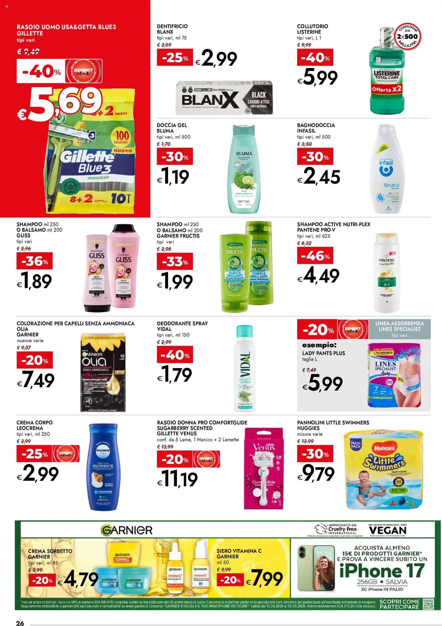 Volantino bennet del 21.05.2026 | Pagina: 26 | Prodotti: Balsamo, Crema, Deodorante, Smartphone