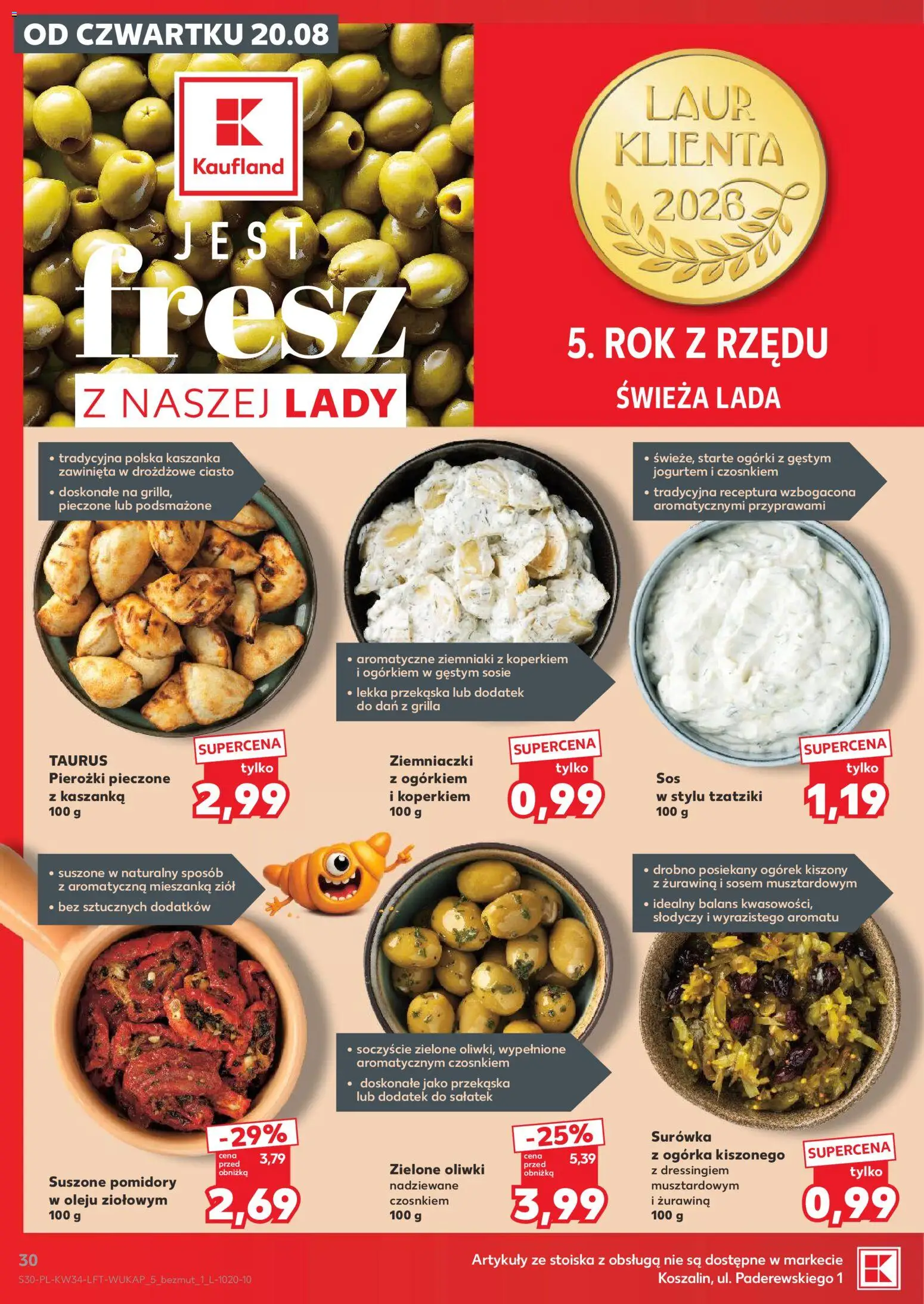 Kaufland Polsko leták - Mocny start od 20.08.2026 | Strana: 30 | Produkty: Tzatziki