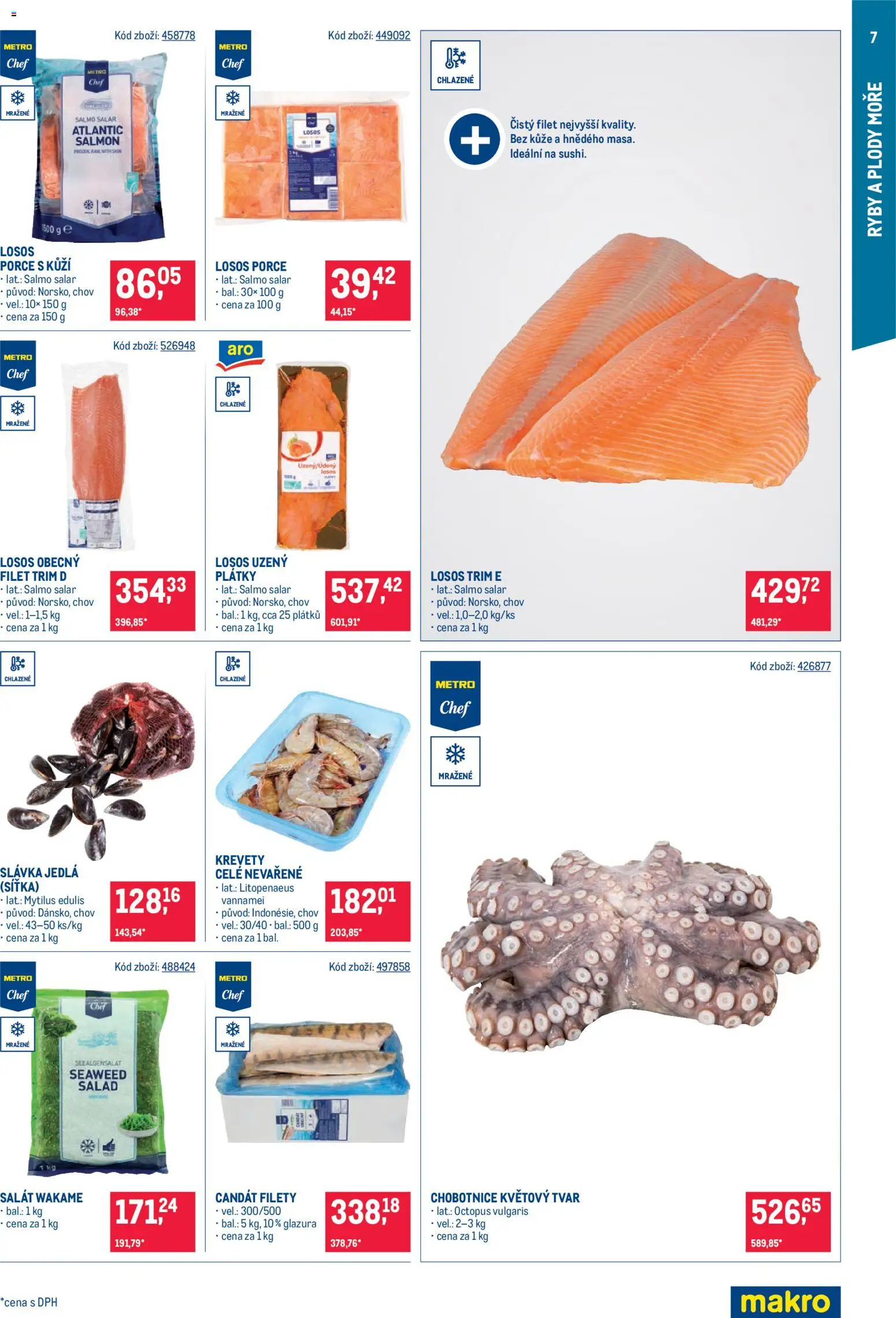 Makro leták - Gastronomie distribuce od 11.08.2026 | Strana: 7 | Produkty: Ryby, Losos, Wakame, Filet