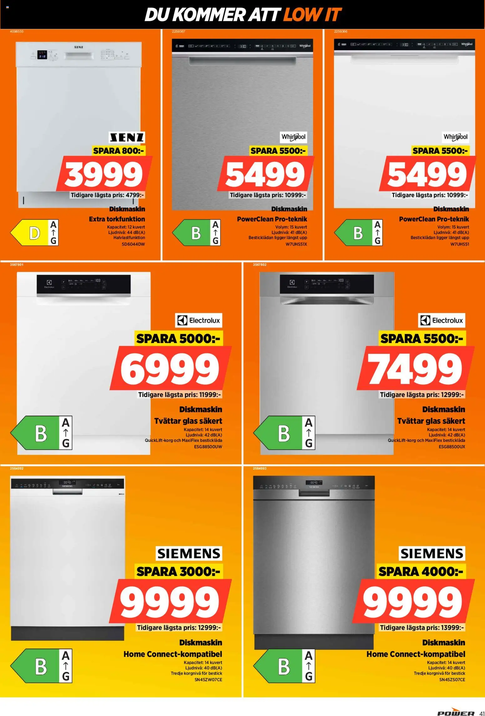 Power reklamblad aktuell från 26/10/2026 | Sida: 41 | Produkter: Diskmaskin, Glas, Kuvert