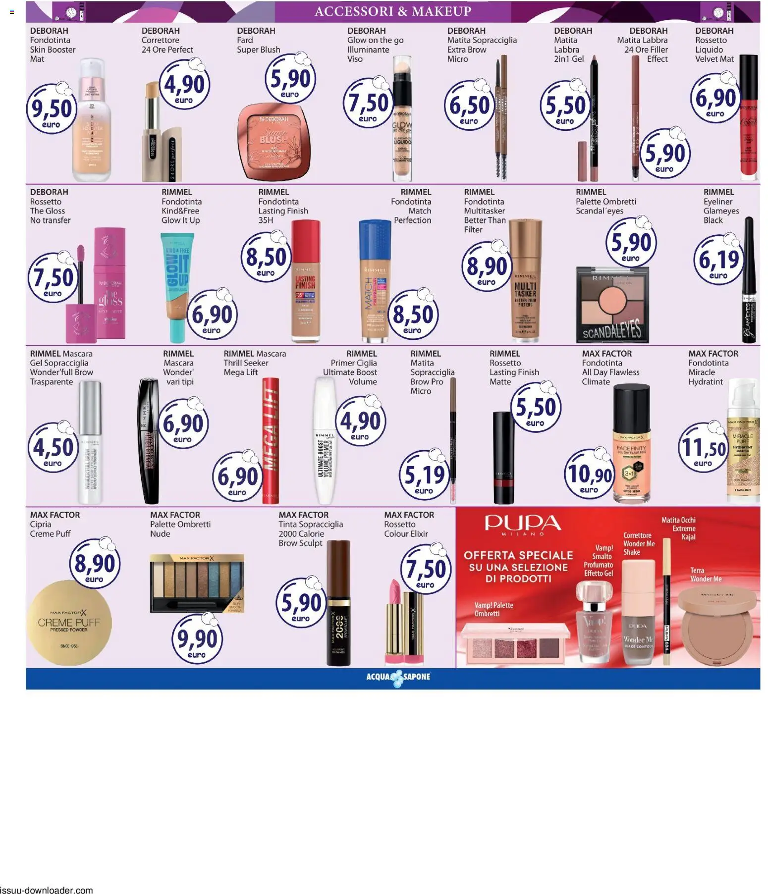 Volantino Acqua e Sapone del 07.05.2026 | Pagina: 4 | Prodotti: Eyeliner, Rossetto, Correttore, Cipria