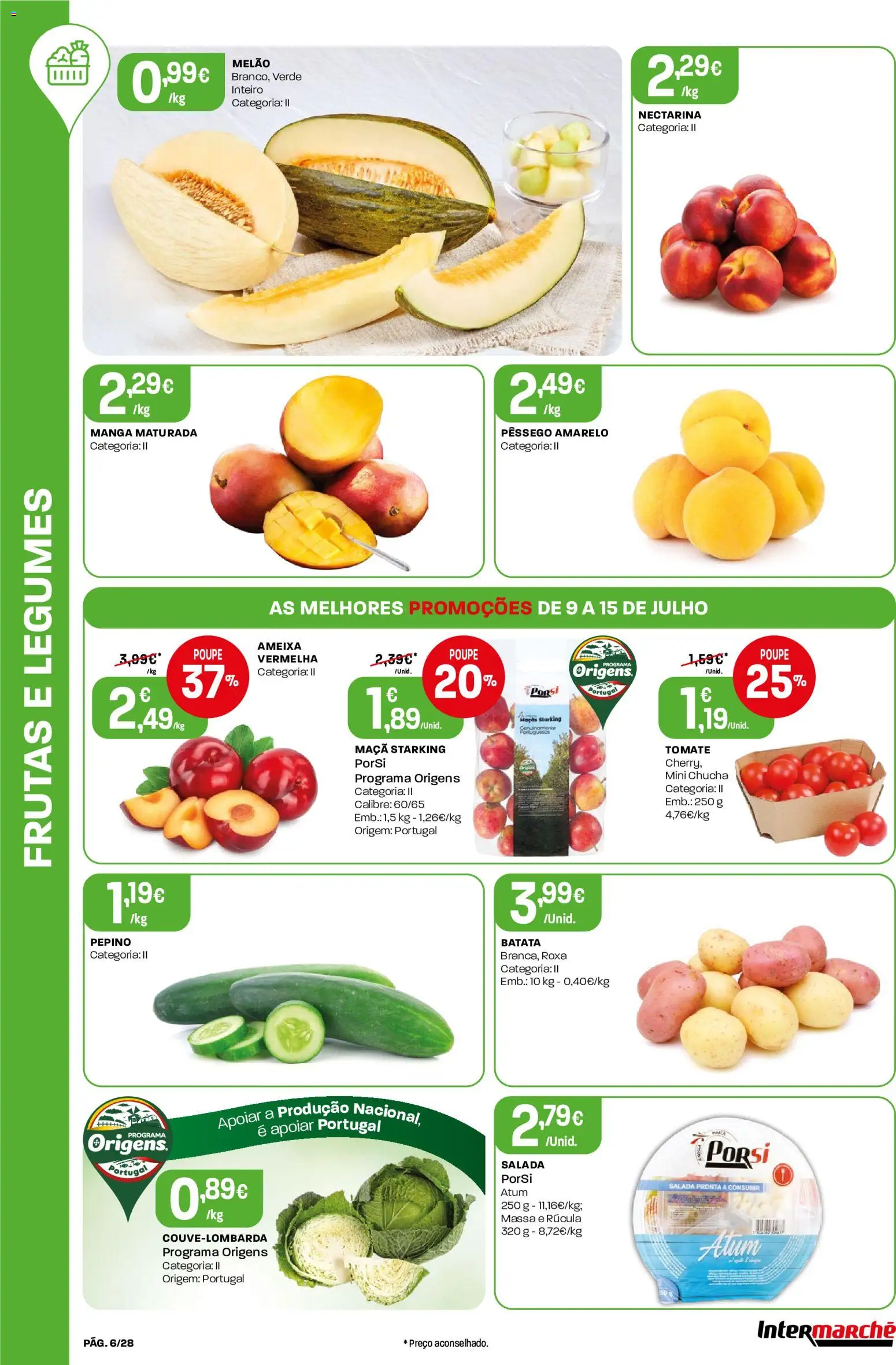 Intermarché Folheto Contact │ válido de 09/07/2026 | Página: 6 | Produtos: Batata, Atum, Rúcula, Maça
