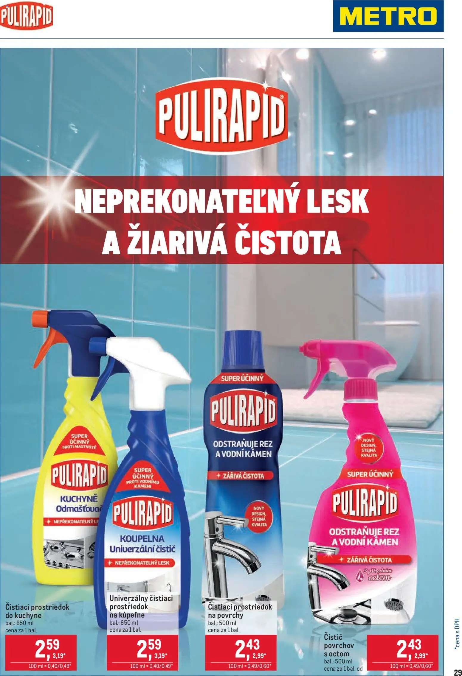 Nové Metro akcie – leták je platný od 26.08.2026 | Strana: 29 | Produkty: Čistiaci prostriedok, Kuchyne