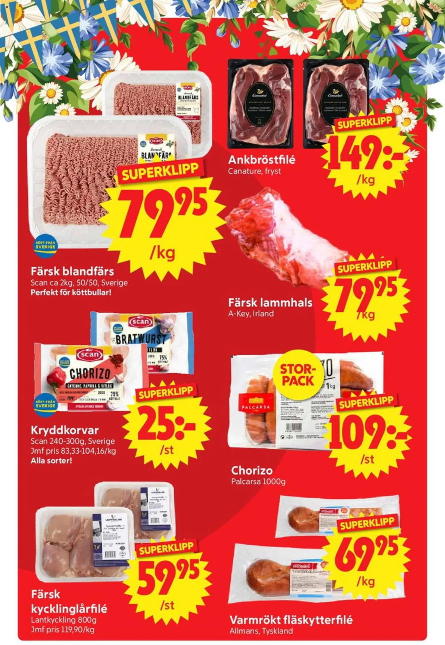 Nya Pulsen reklamblad aktuell från 15.06.2026 | Sida: 5 | Produkter: Köttbullar, Fläskytterfilé, Blandfärs, Chorizo