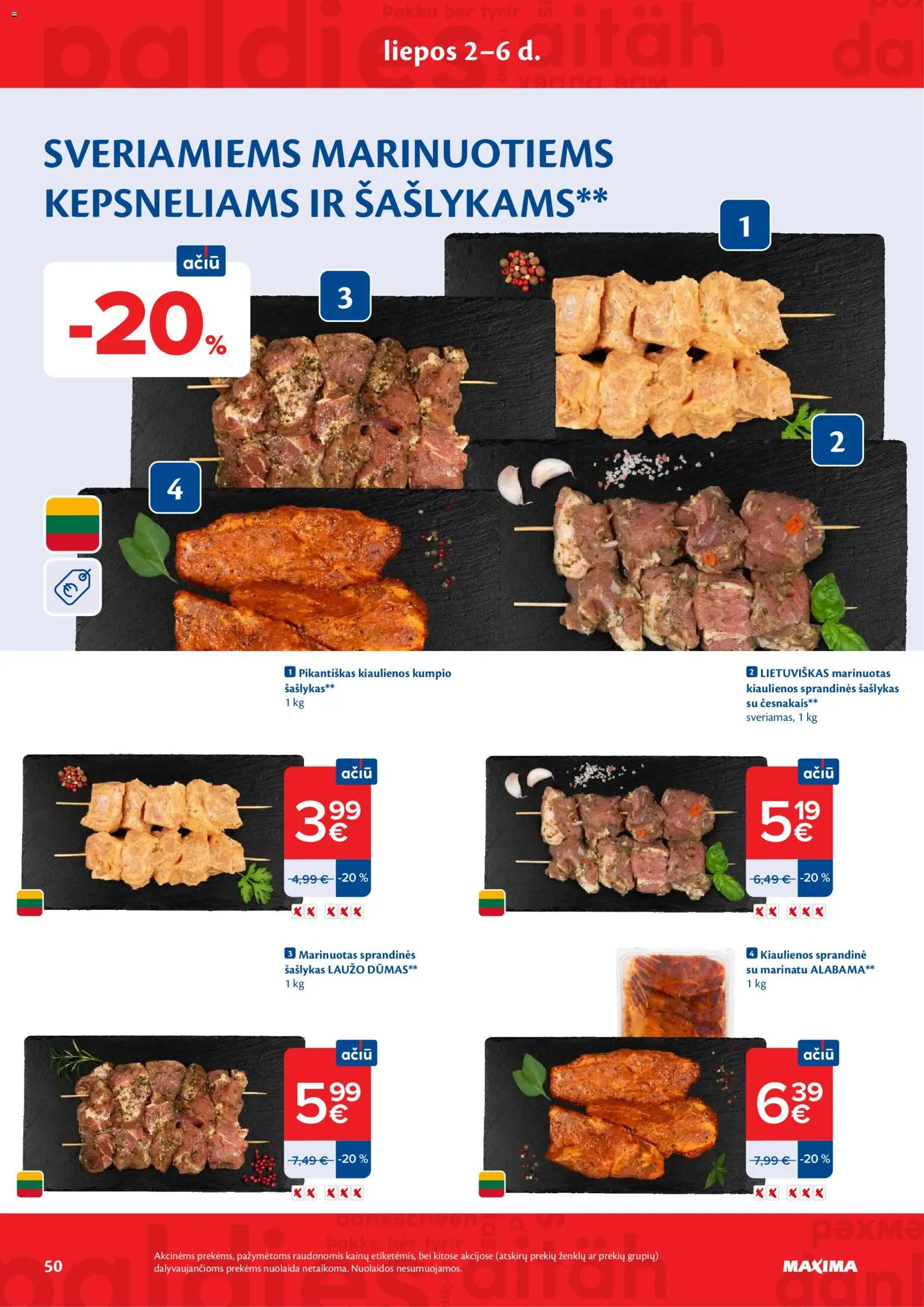 MAXIMA akcijos nuo 2026.06.30 | Puslapis: 50 | Prekių: Kiaulienos