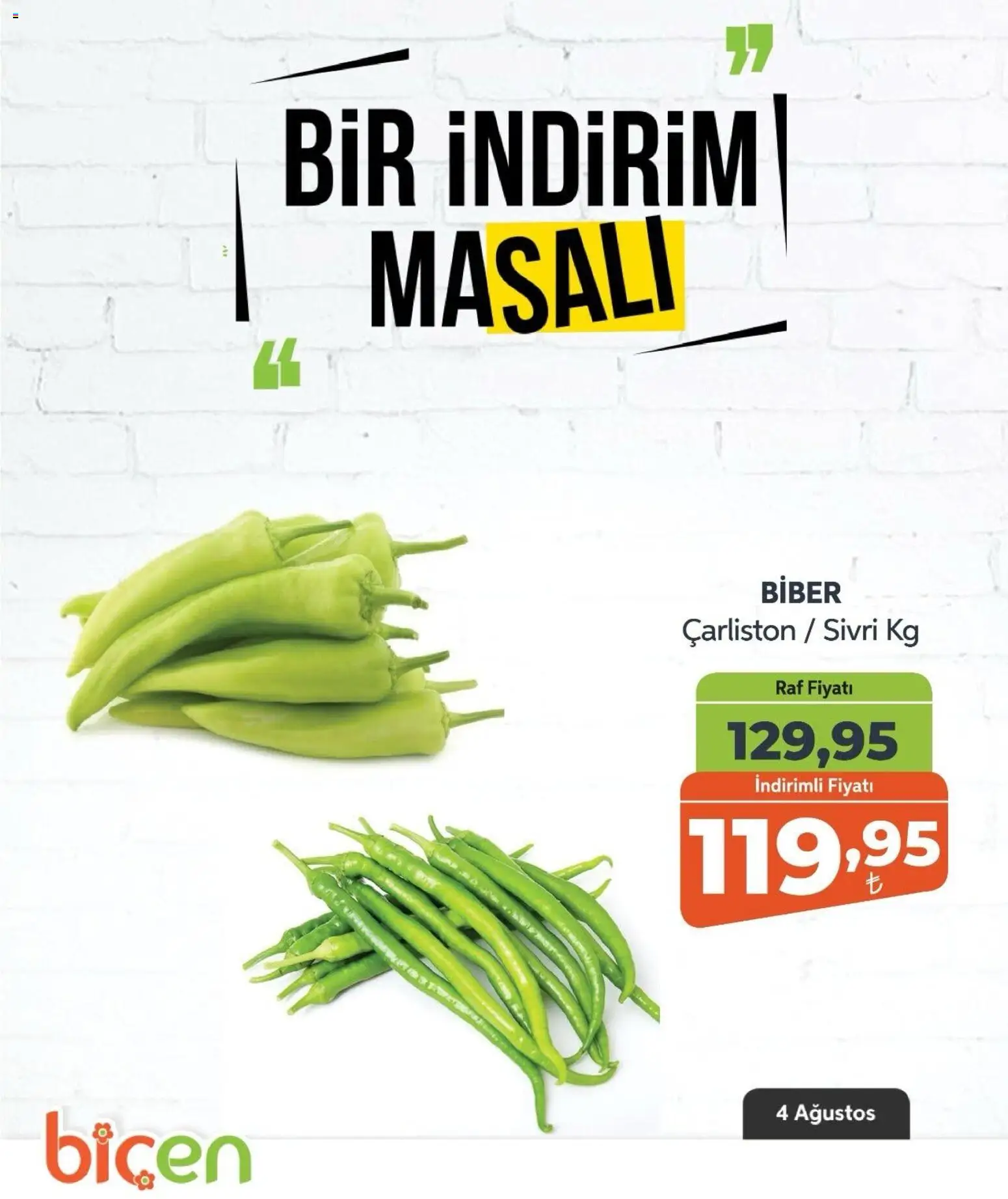 Biçen Market - Bir İndirim MaSalı - sebze - 04 Ağustos 2026 tarihinden itibaren geçerlidir | Sayfa: 20