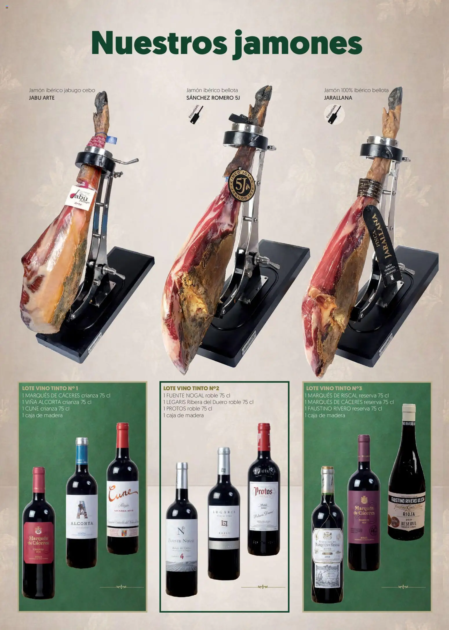 Hiper Usera Lotes y cestas │ válido desde el 30/09/2026 | Página: 14 | Productos: Vino tinto, Jamón, Vino, Caja