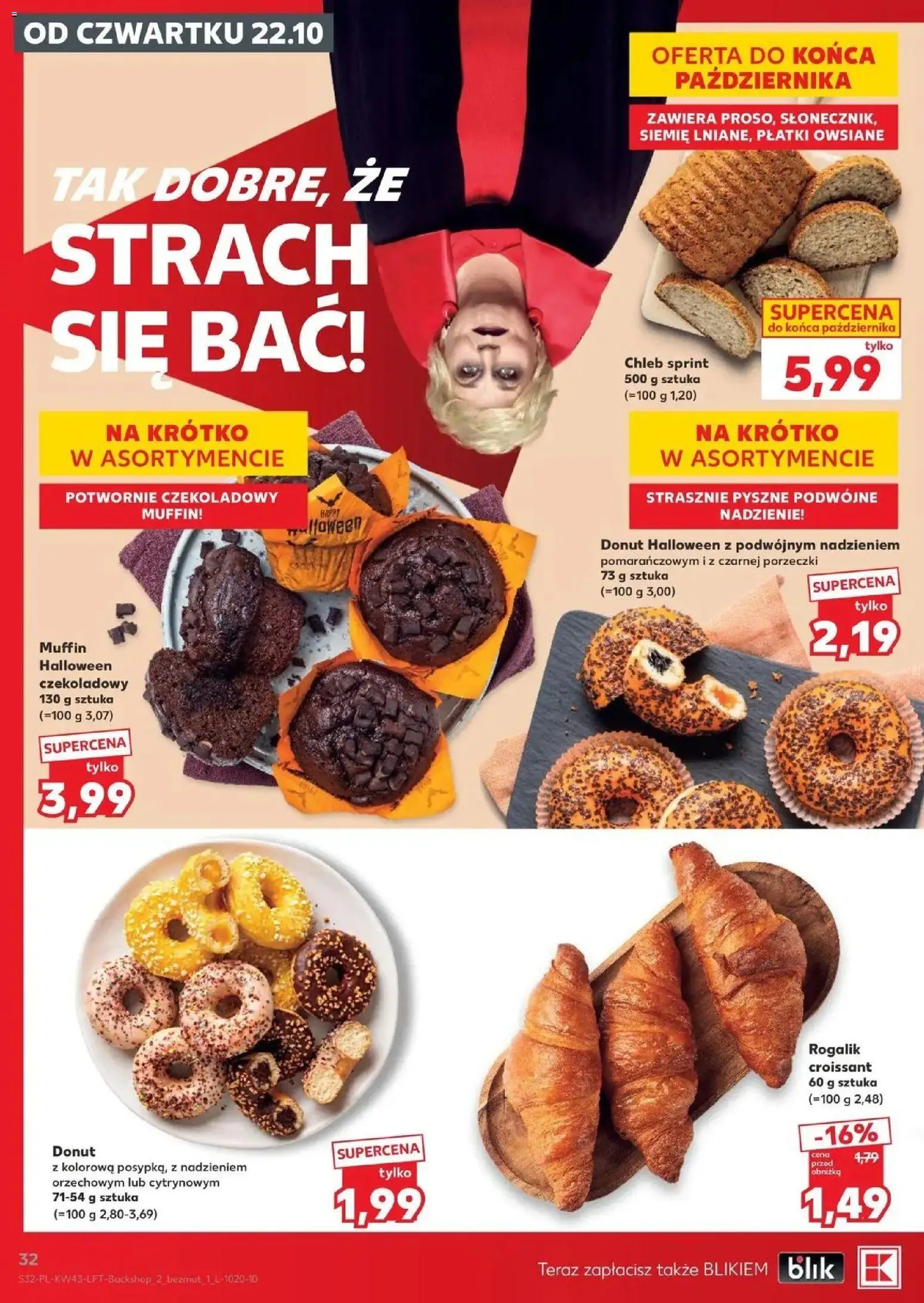 Kaufland aktualna gazetka od 22.10.2026 - od jutra PDF | Strona: 32 | Produkty: Croissant, Donut, Chleb, Płatki