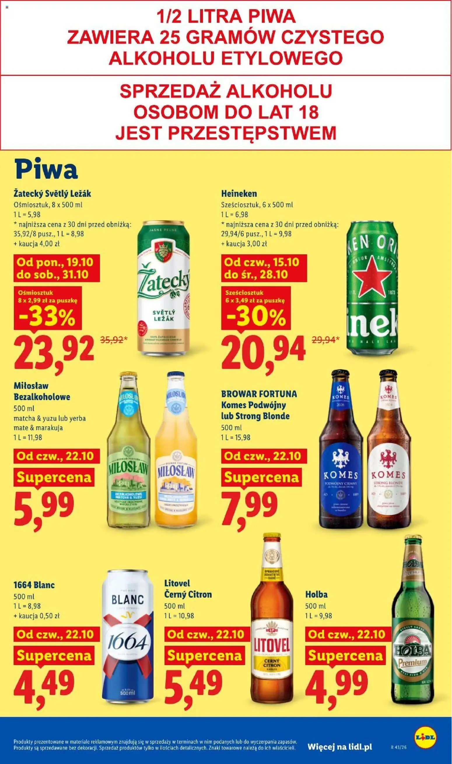 Lidl gazetka od 22.10.2026 | Strona: 89 | Produkty: Litovel cerny citron, Marakuja, Matcha, Yerba mate