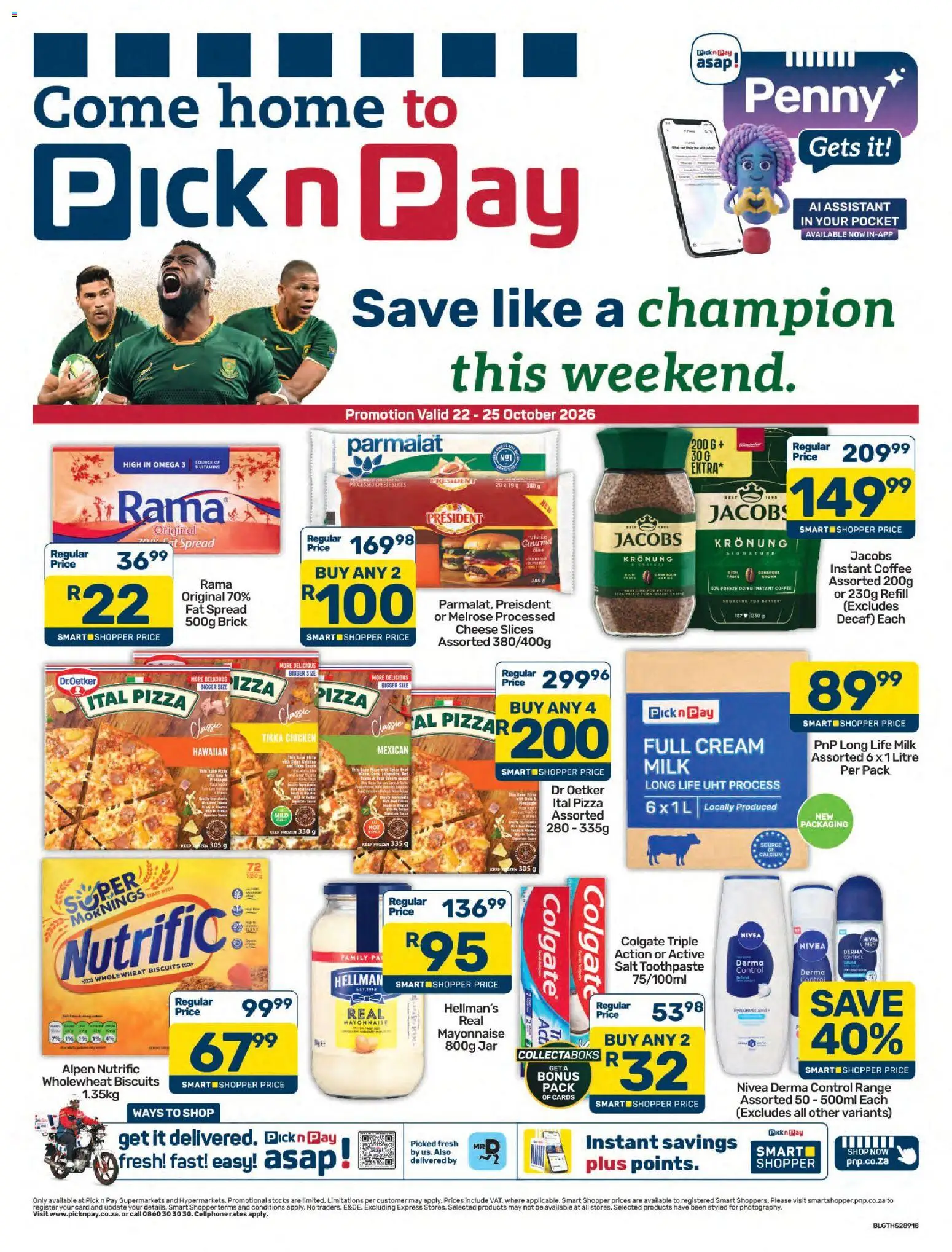 New Pick n Pay catalogue – valid from 22/10/2026 | Page: 1 | Products: Cheese, Cream, Fat spread, Mayonnaise