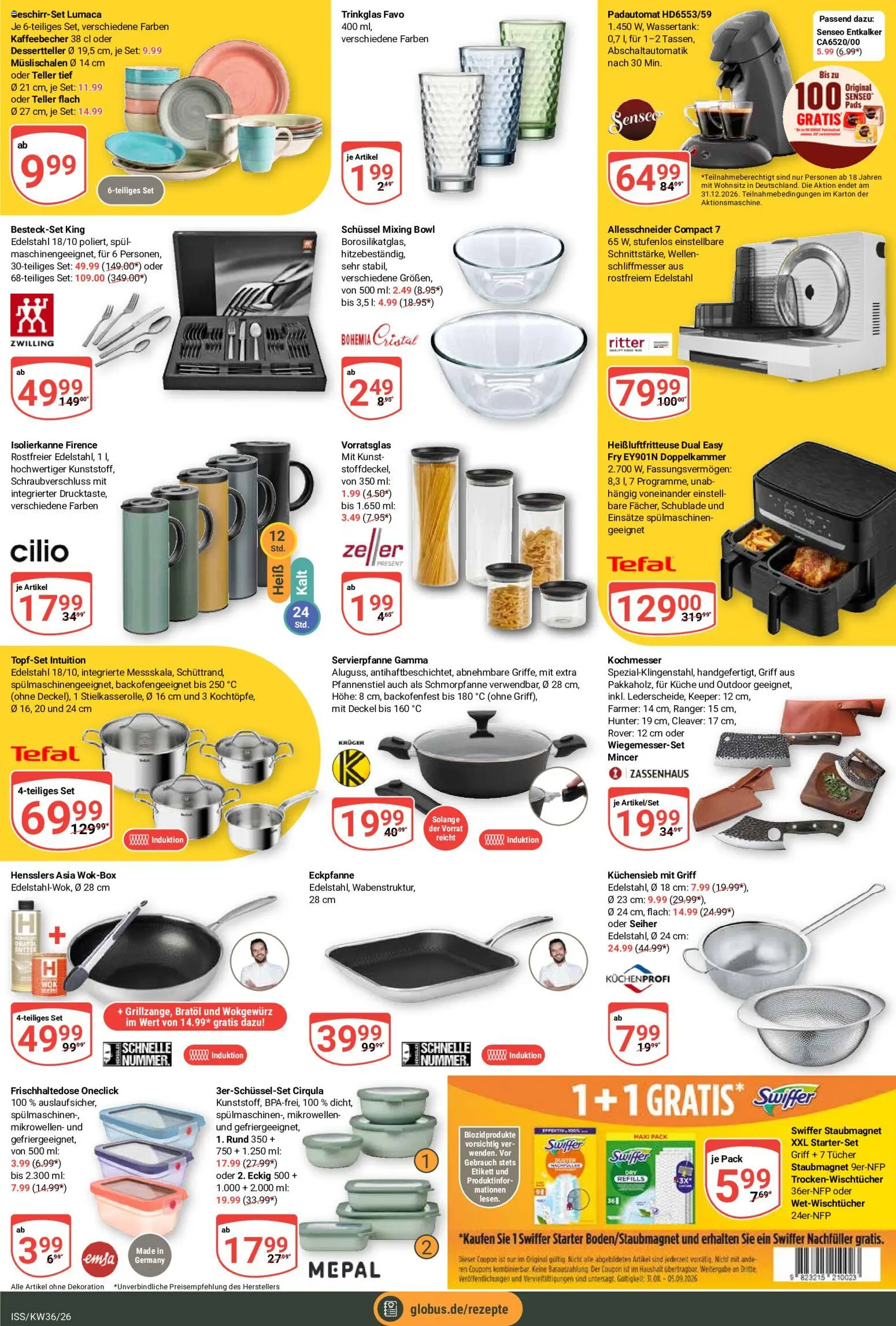 Globus Prospekt – gültig ab 31.08.2026 | Seite: 24 | Produkte: Senseo, Küche, Swiffer, Heißluftfritteuse
