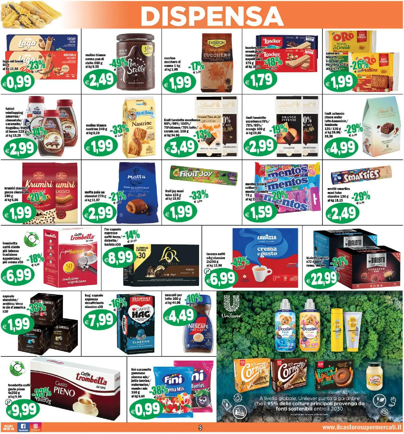 Volantino Il Castoro del 10/07/2026 | Pagina: 5 | Prodotti: Caffè, Cioccolato, Zucchero, Astuccio