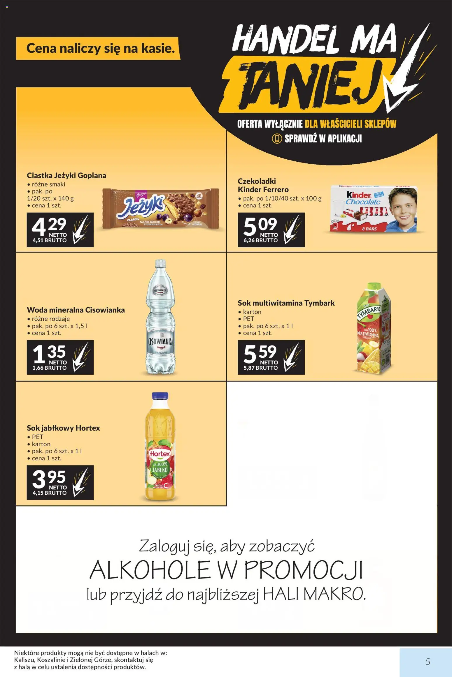 Makro gazetka od 01.09.2026 | Strona: 5 | Produkty: Ciastka Jeżyki, Woda mineralna, Sok, Ciastka