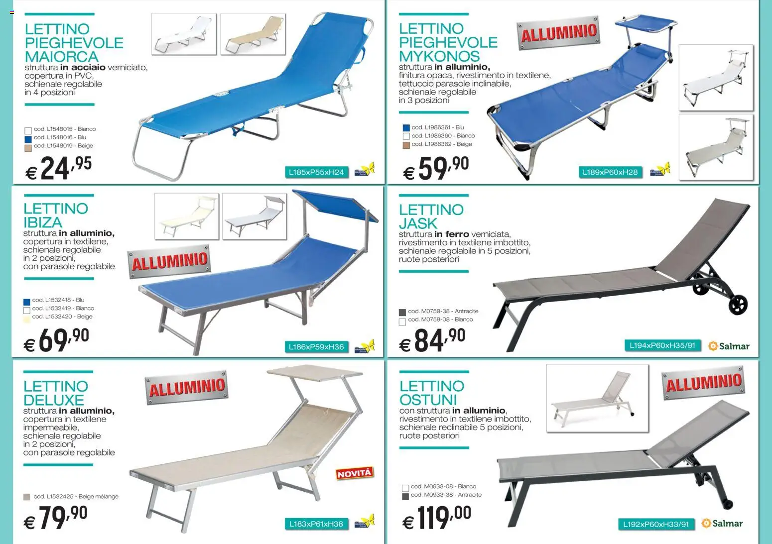 Volantino Brico OK del 05/03/2026 | Pagina: 15 | Prodotti: Parasole, Lettino, Alluminio, Ferro