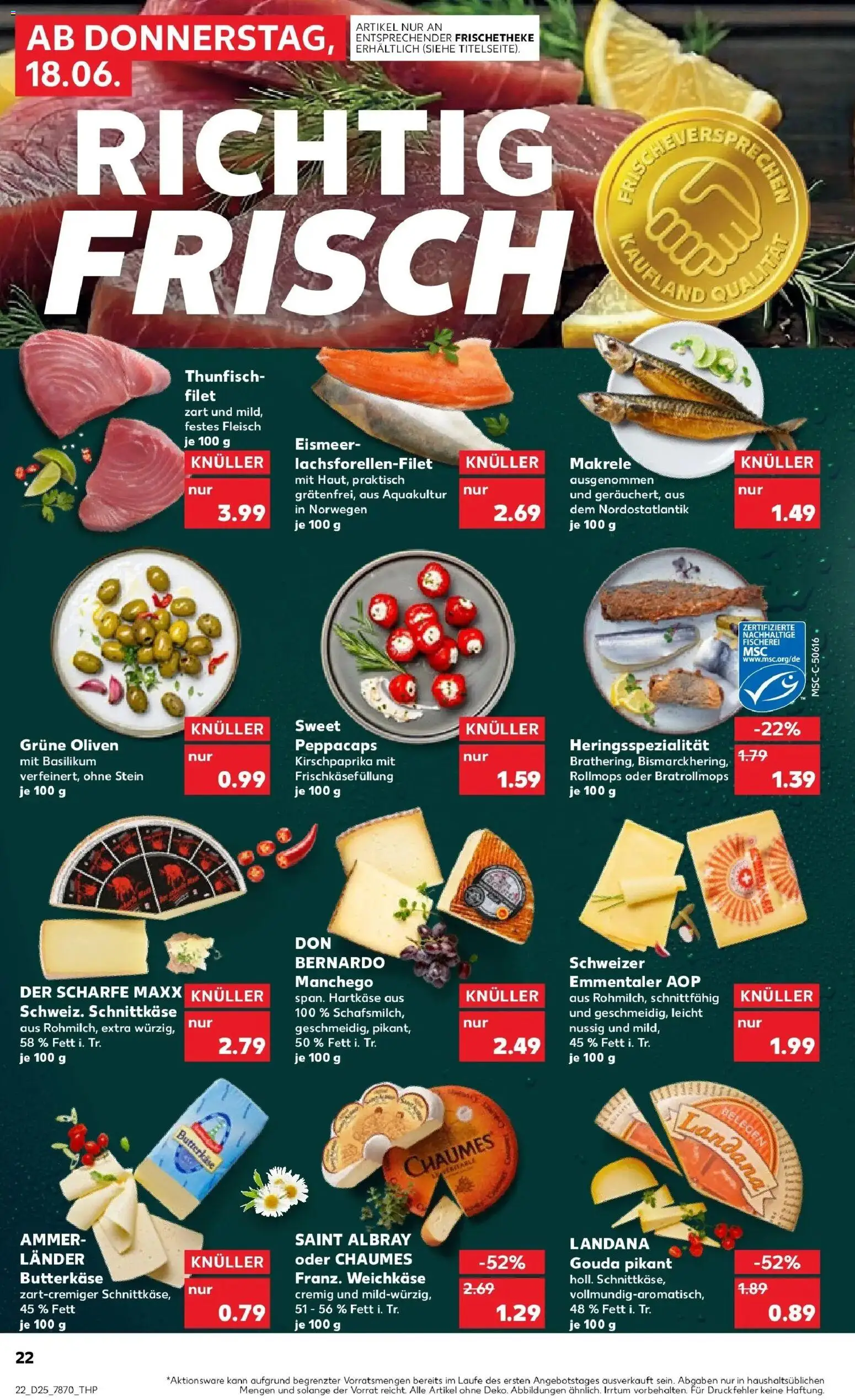 Kaufland Prospekt Weingarten – gültig ab 15.06.2026 | Seite: 27 | Produkte: Thunfisch, Gouda, Fleisch