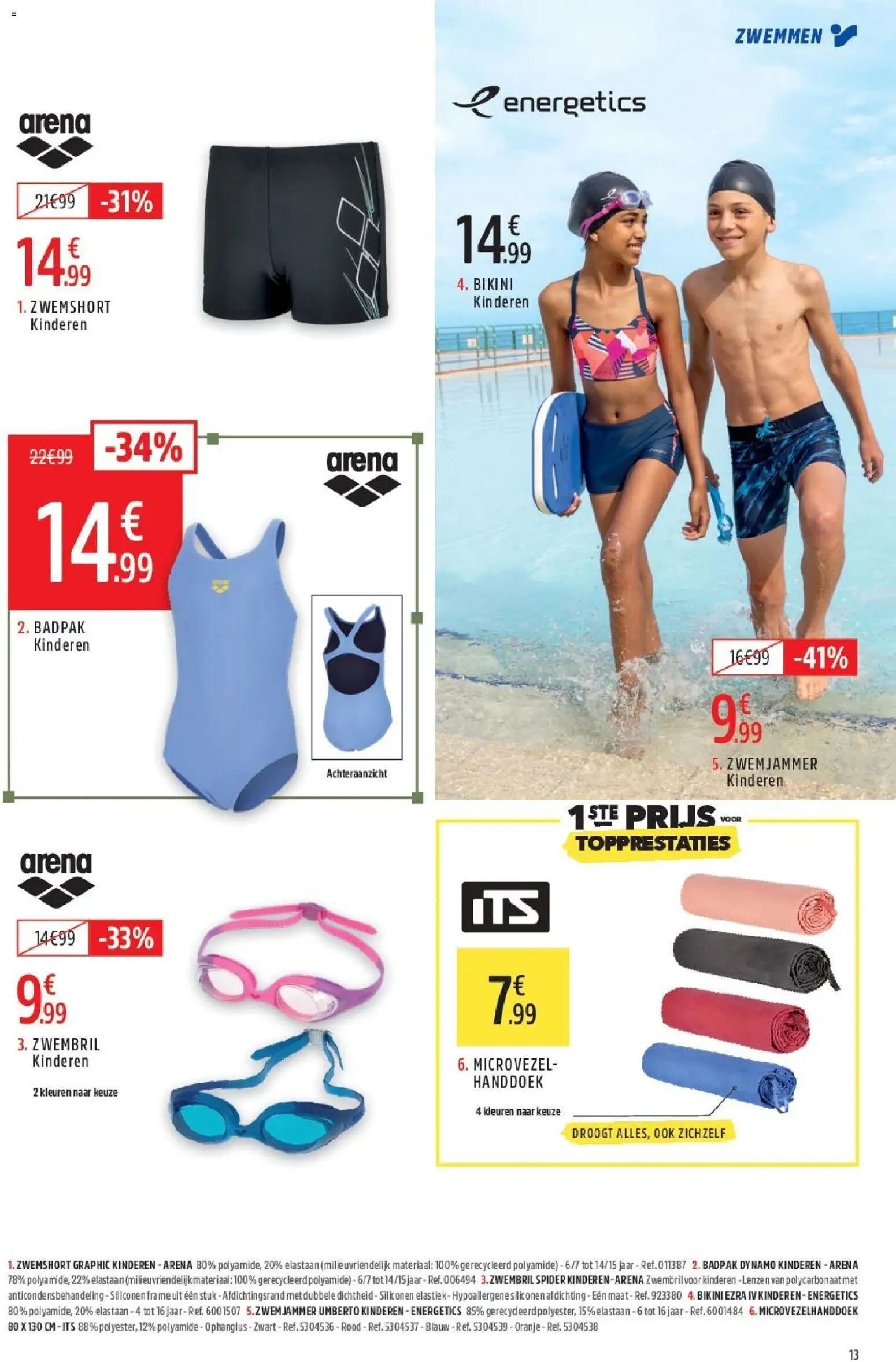 {H1} | Pagina: 13 | Producten: Elastiek, Handdoek, Badpak