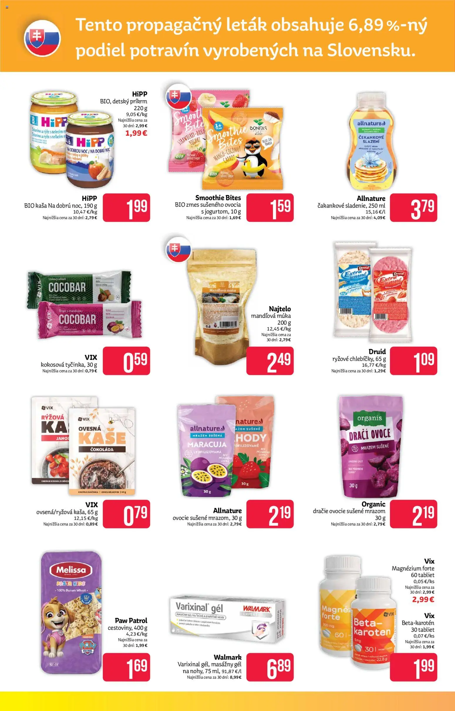 Nové Teta drogerie akcie – leták je platný od 06.07.2026 | Strana: 12 | Produkty: Ryža, Mandľová múka, Múka, Ovocie
