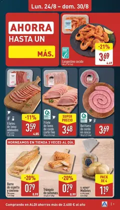 Vista previa Filete de lomo de cerdo corte fino, 500 g válido desde el 24/08/2026 | Página: 7 | Productos: El horno, Lomo de cerdo, Langostinos, Filete