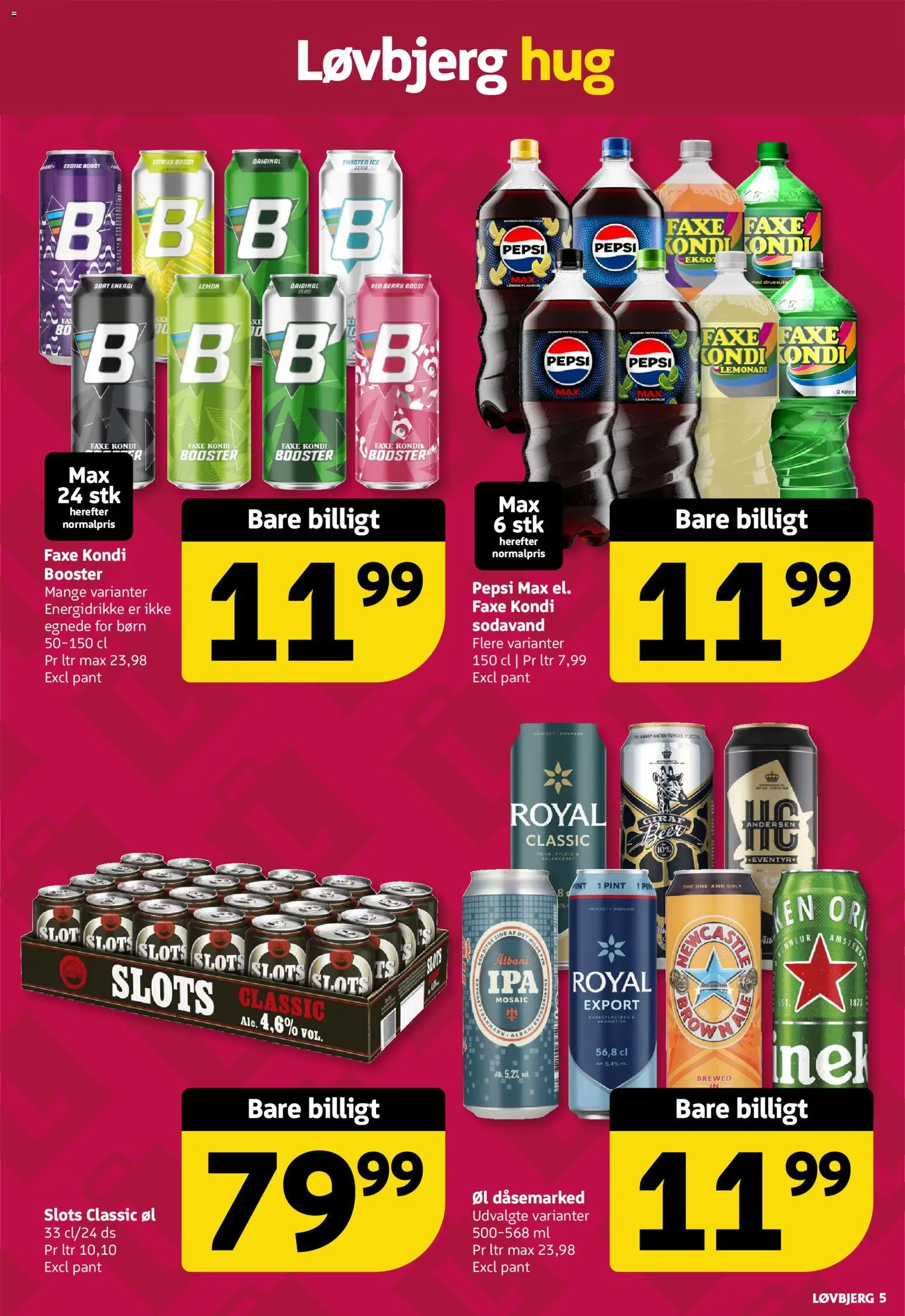 Løvbjerg tilbudsavis – gyldig fra 07/08/2026 | Side: 5 | Produkter: Øl, Sodavand, Energidrikke, Pepsi