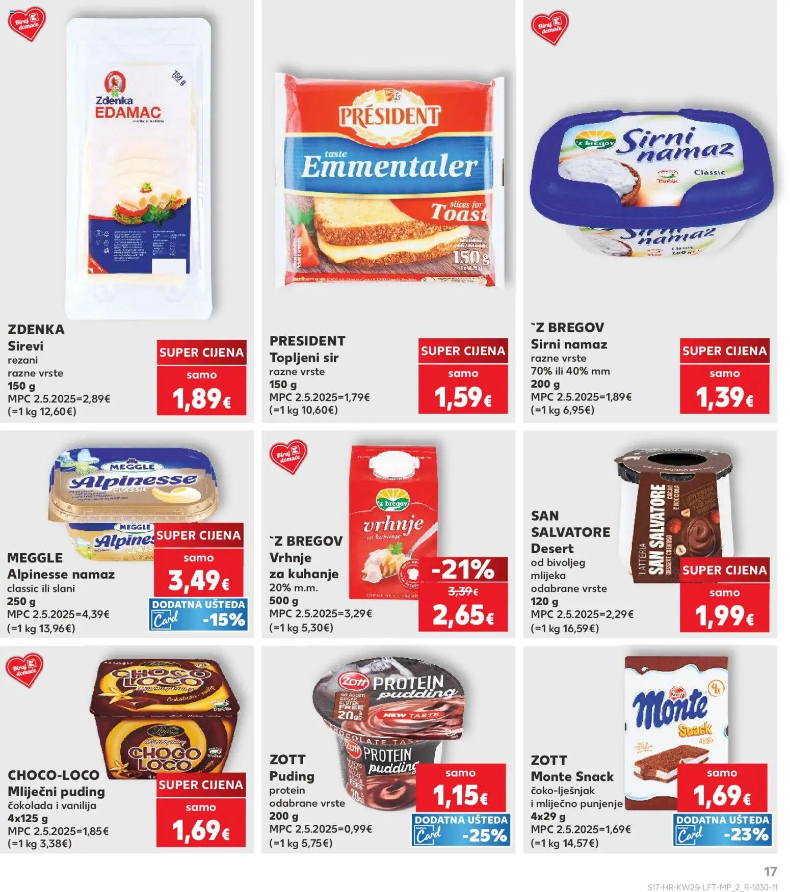 Kaufland HR akciós ujság - amely érvényes a következő dátumtól: 17.06.2026 | Oldal: 17 | Termékek: Puding, Protein