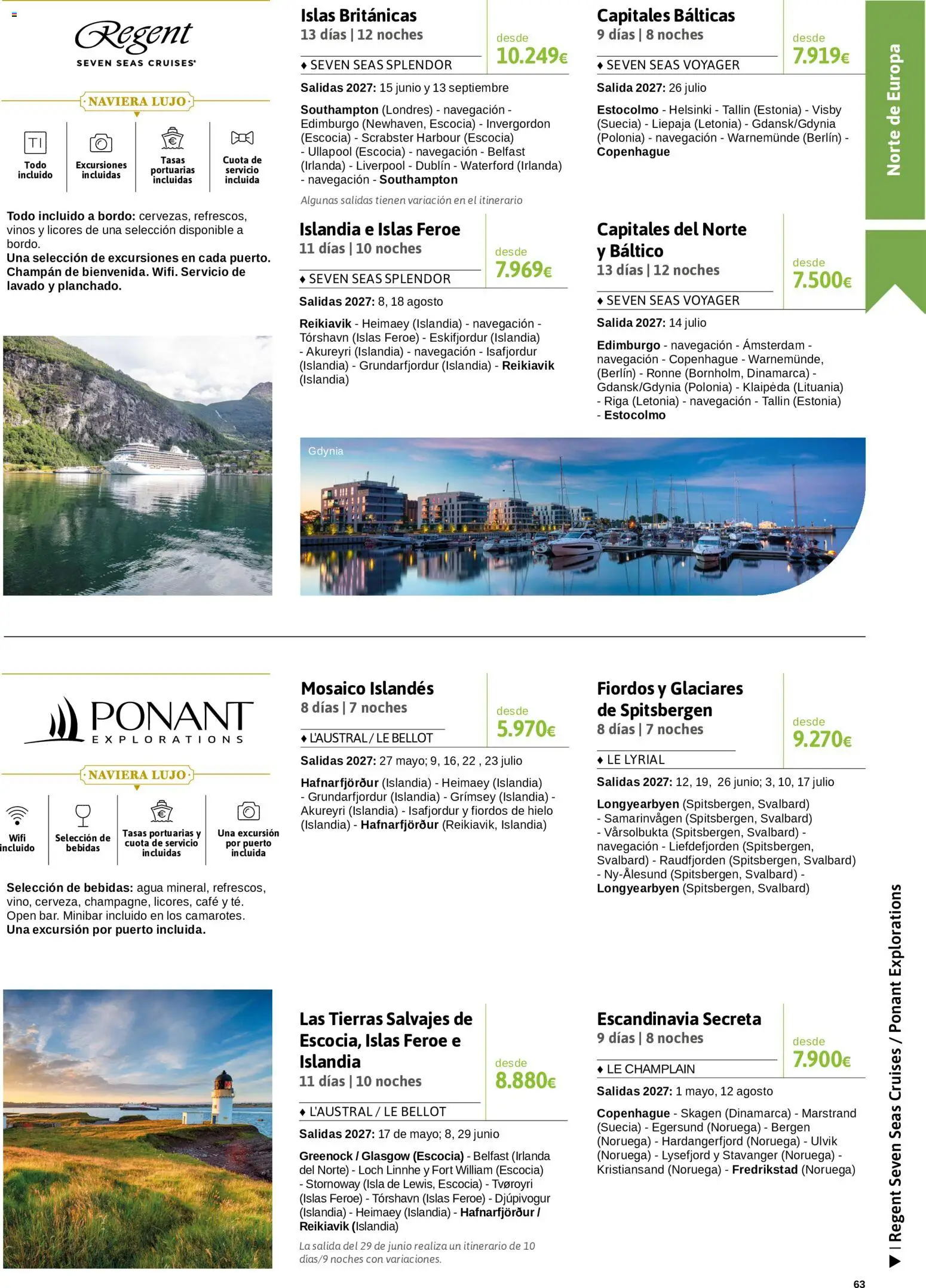 Viajes El Corte Inglés Crucero fantástico │ válido desde el 14/09/2026 | Página: 63 | Productos: Hielo, Bebidas, Champán, Navegación