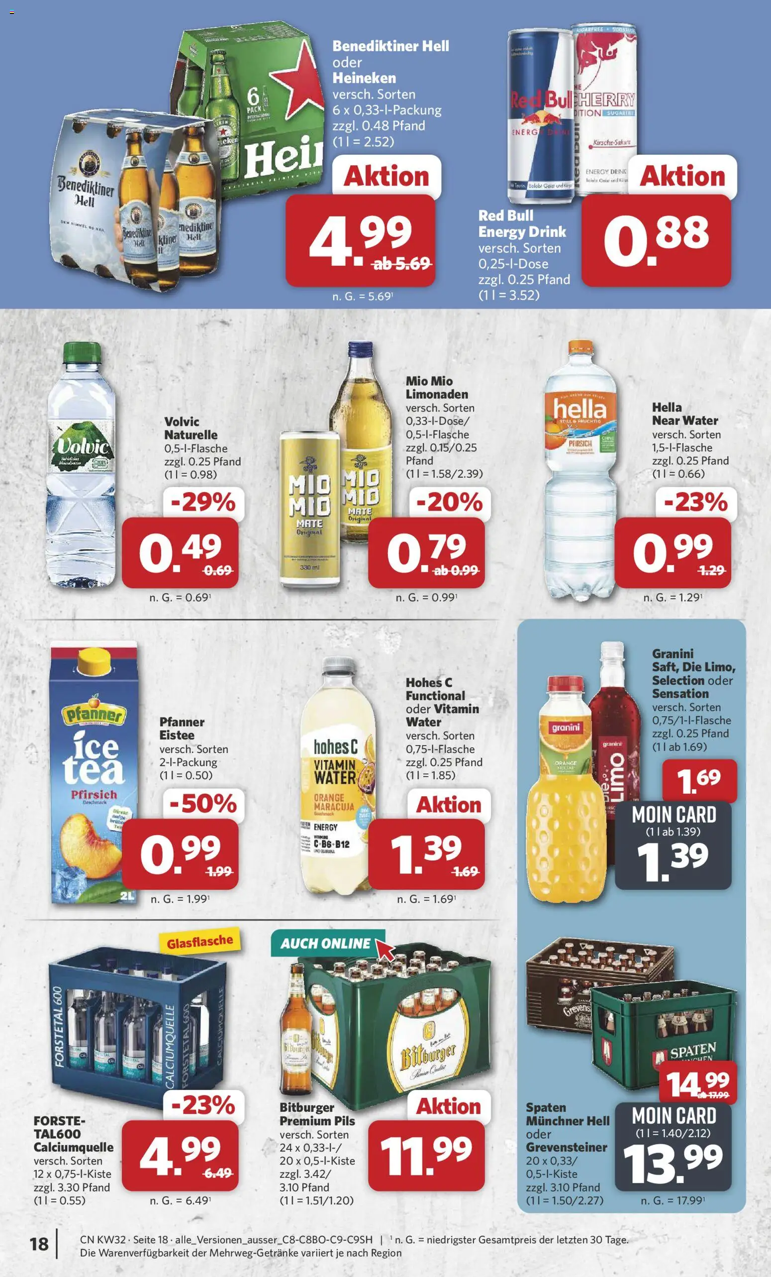 Combi Prospekt – gültig ab 03.08.2026 | Seite: 20 | Produkte: Bitburger, Benediktiner hell, Pfirsich, Volvic