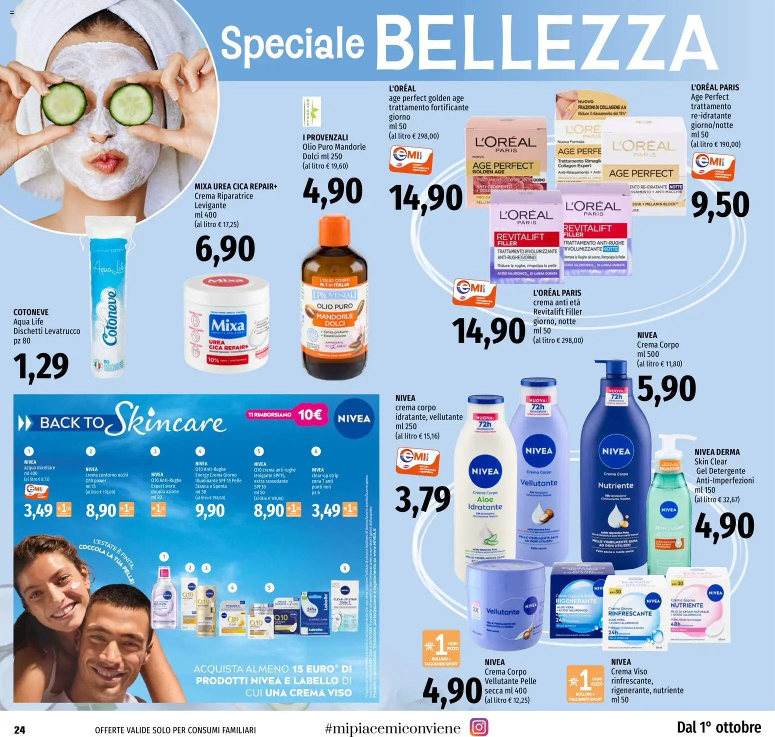 Volantino EMI del 01/10/2026 | Pagina: 24 | Prodotti: Acqua micellare, Detergente, Gel detergente, Aloe vera