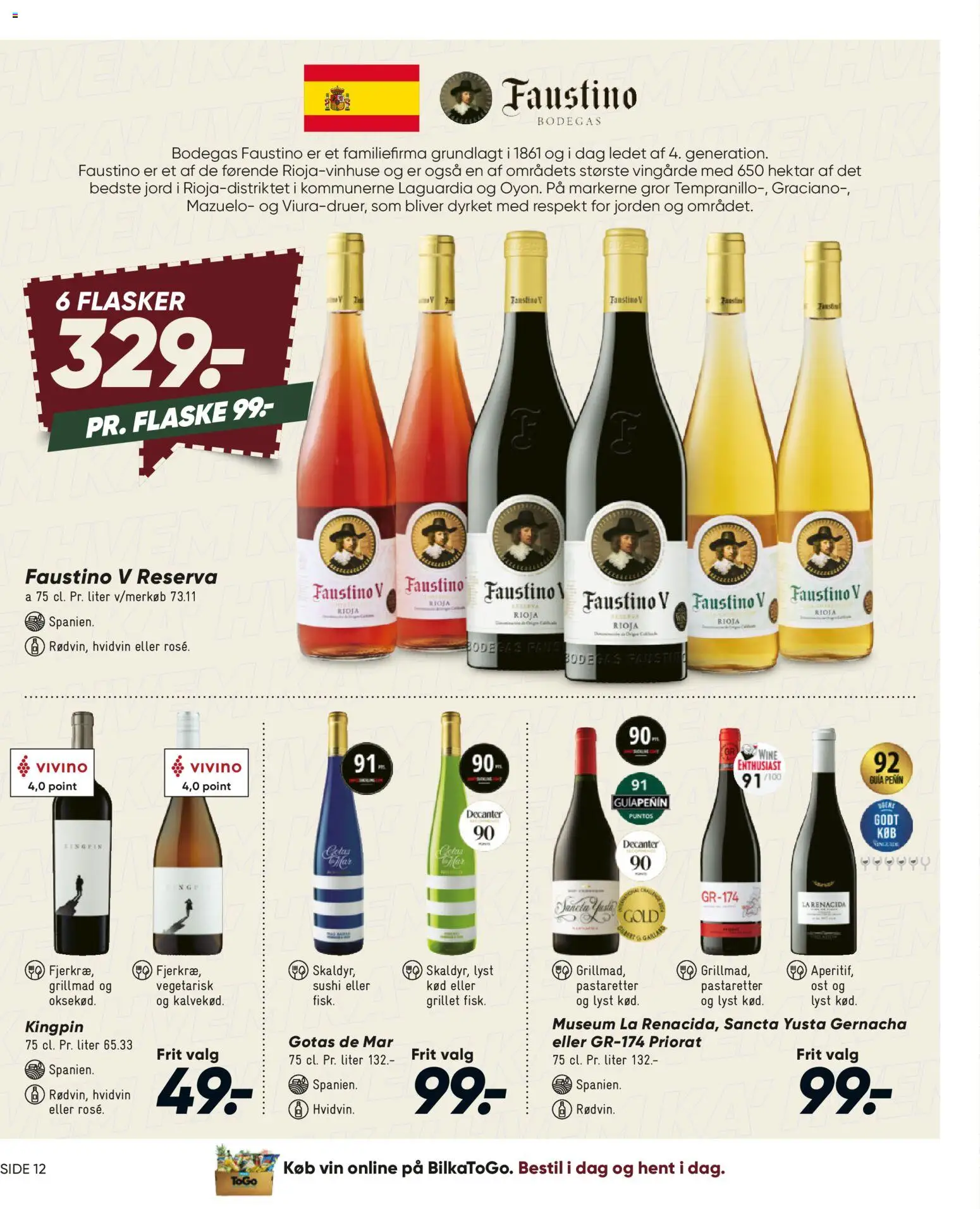 Bilka tilbudsavis – gyldig fra 30/10/2026 | Side: 12 | Produkter: Ost, Vin, Hvidvin, Sushi