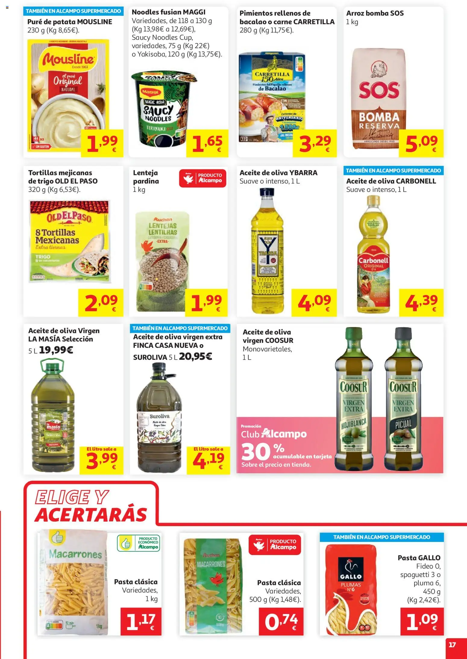 Alcampo HG Unico │ válido desde el 05.05.2026 | Página: 17 | Productos: Aceite, Arroz, Aceite de oliva, Aceite de oliva virgen extra