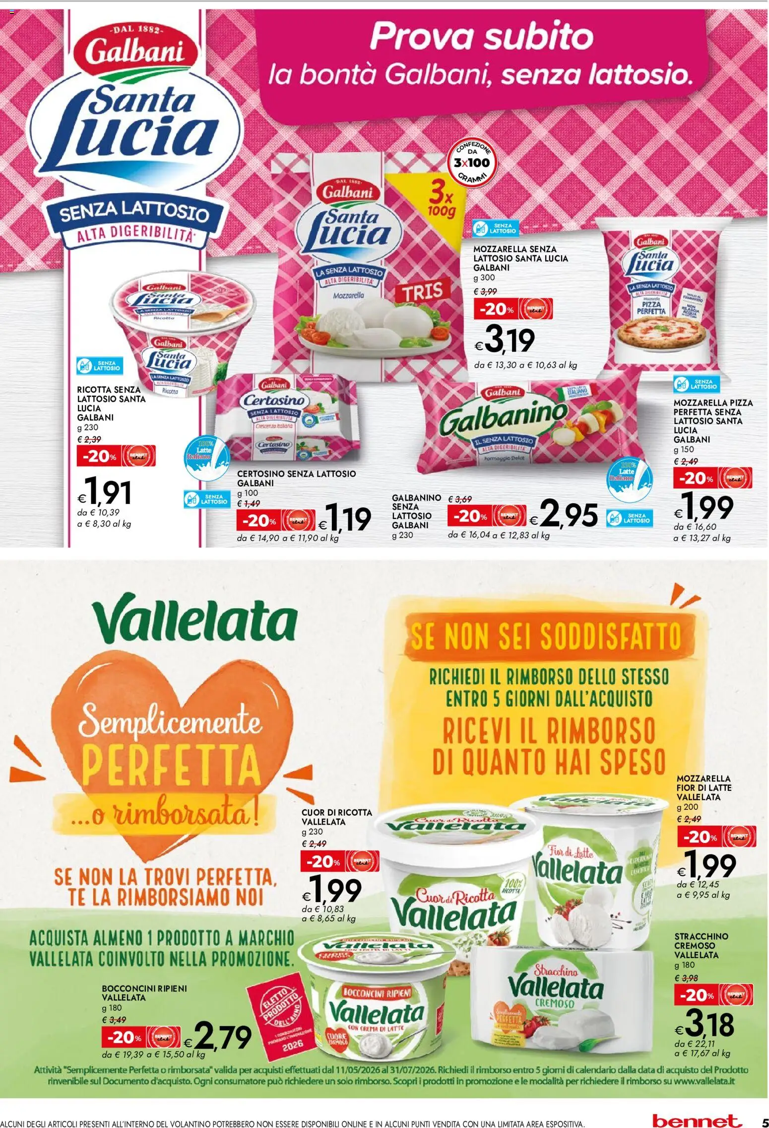 Volantino bennet del 28.05.2026 | Pagina: 5 | Prodotti: Pizza, Mozzarella, Data, Stracchino