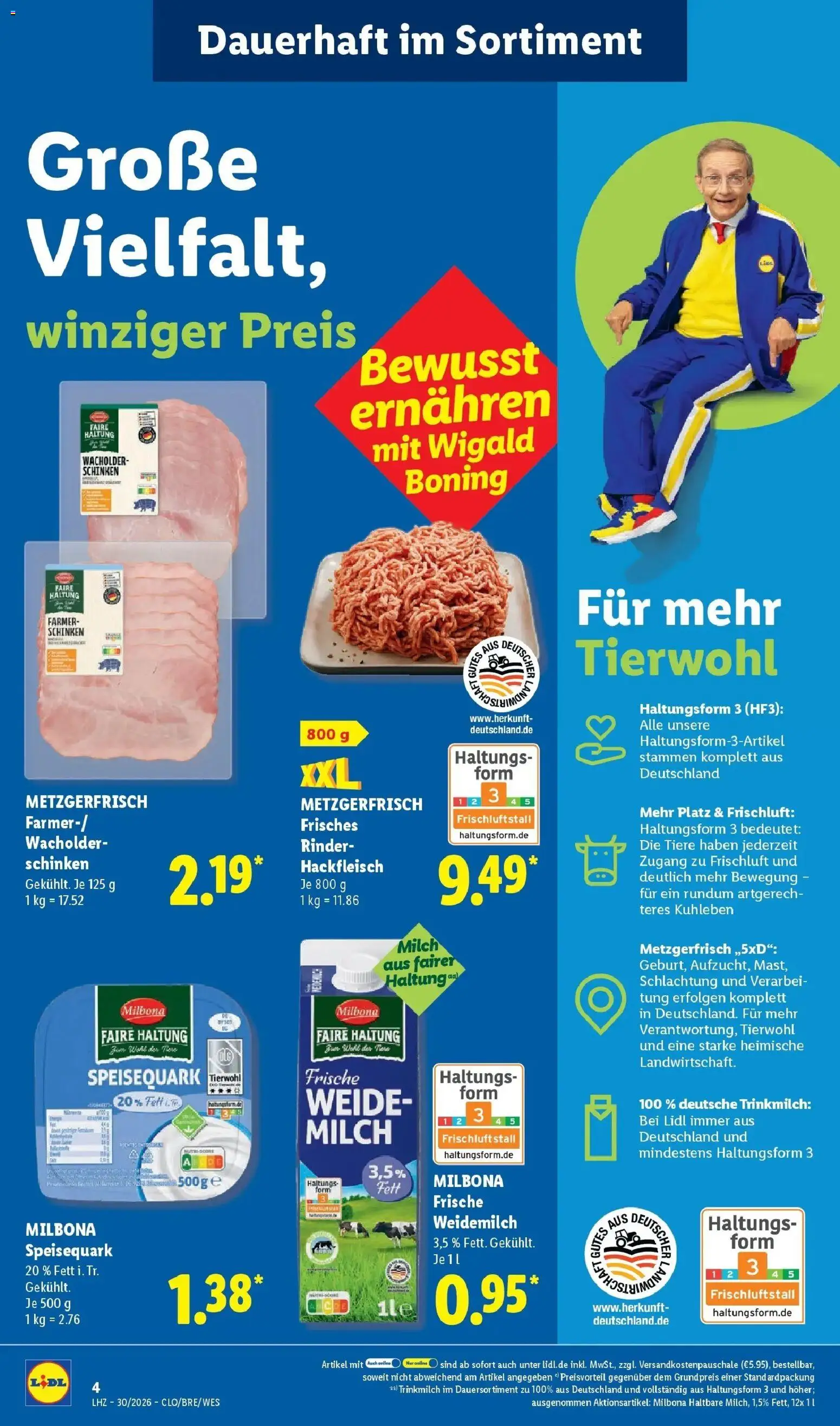 Lidl Prospekt Emlichheim – gültig ab 20.07.2026 | Seite: 10 | Produkte: Quark, Milch, Schinken, Hackfleisch