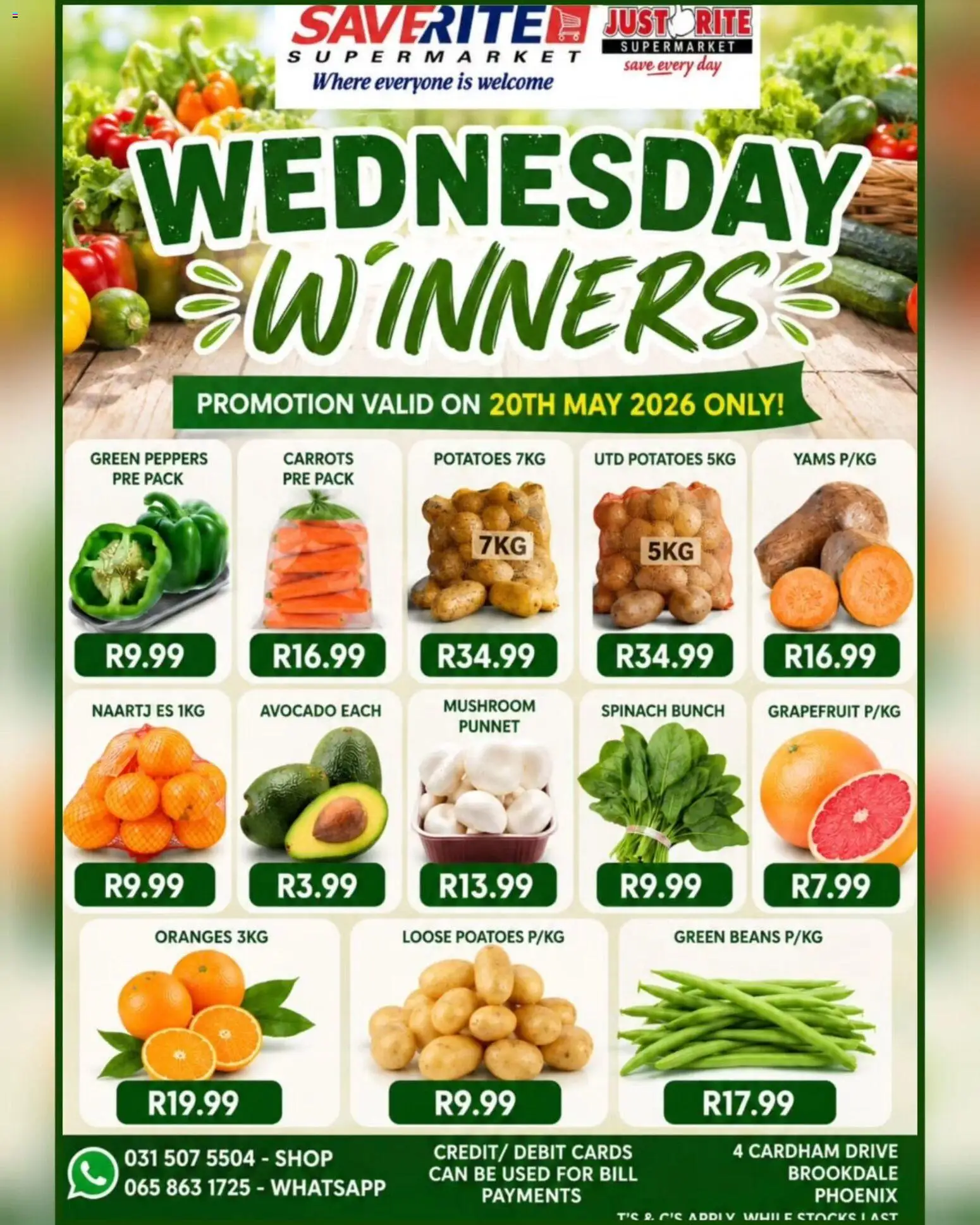 New Saverite catalogue – valid from 20.05.2026 | Page: 2 | Products: Beans, Oranges, Carrots, Potatoes