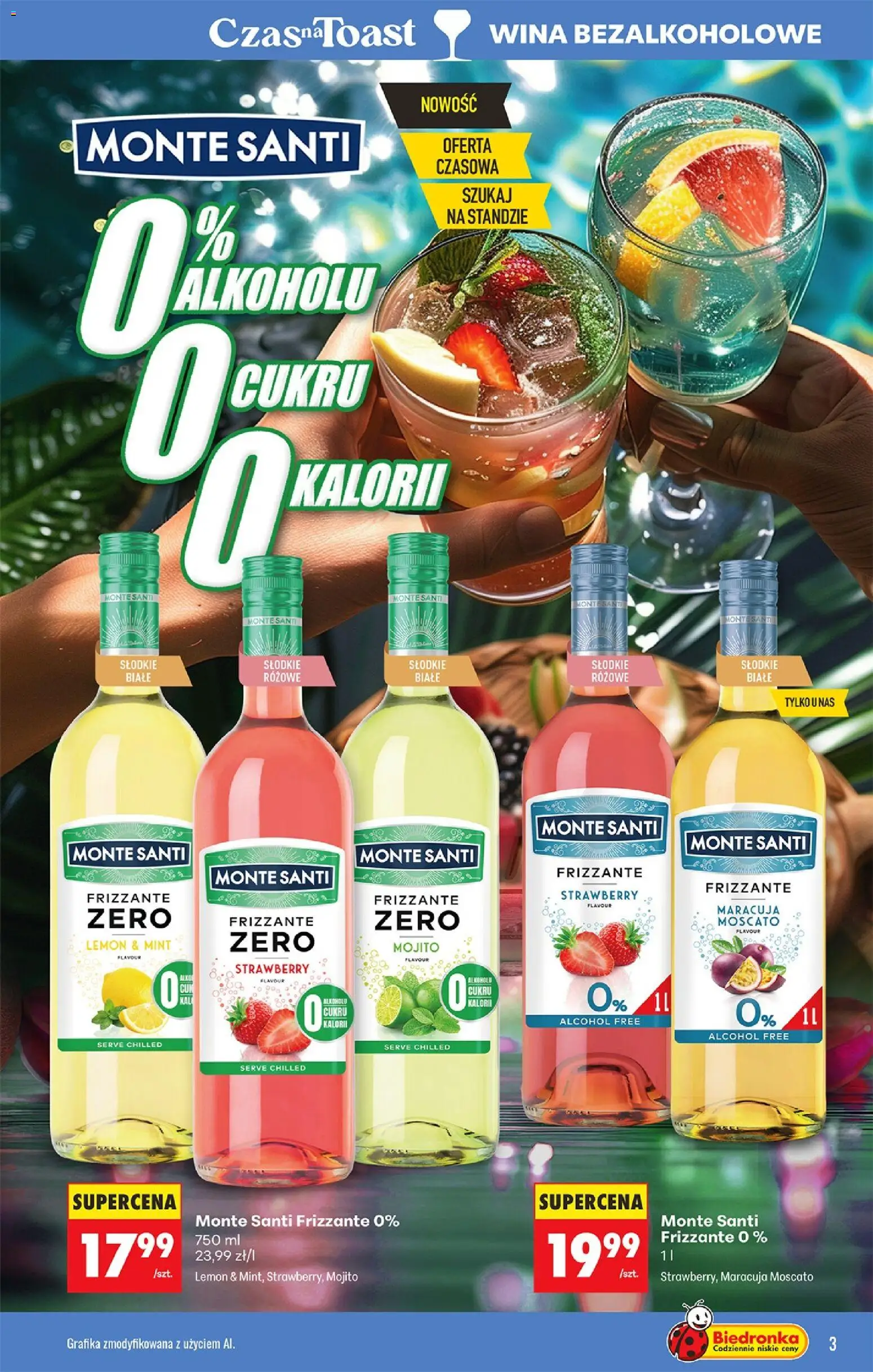 Biedronka gazetka - Czas na toast od 24.08.2026 | Strona: 3 | Produkty: Mojito, Monte Santi