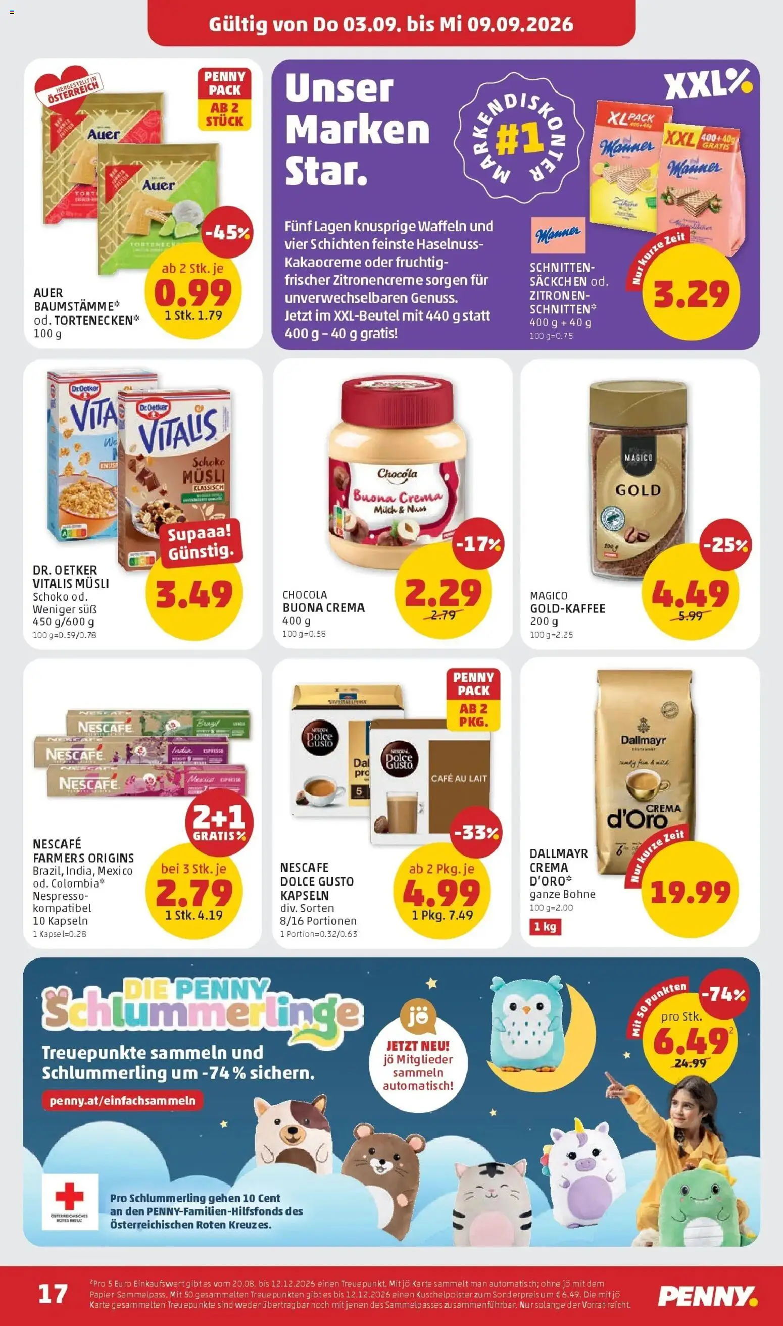 Penny Markt Die ganze Woche sparen ab (03.09.2026) - Angebote, Prospekt | Seite: 17 | Produkte: Waffeln, Bohne