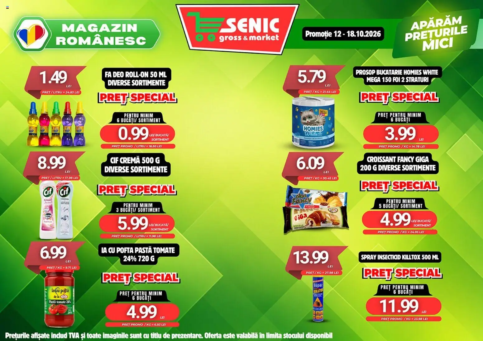 Noul catalog Senic – valabil de la 12.10.2026 | Pagină: 3 | Produse: Cif, Bucătărie, Cremă, Spray insecticid