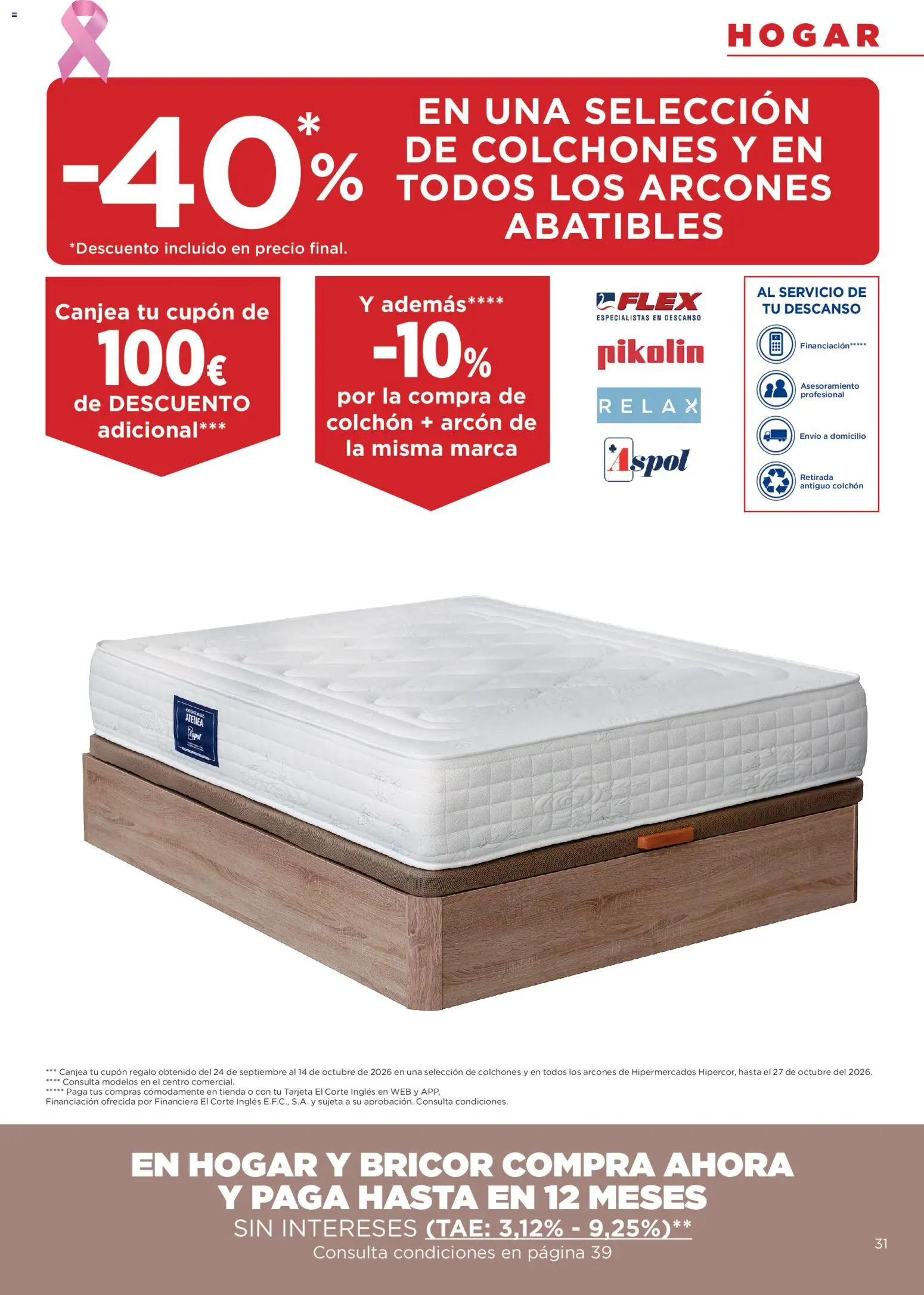 Hipercor catálogo │ válido desde el 15/10/2026 | Página: 31 | Productos: Colchon