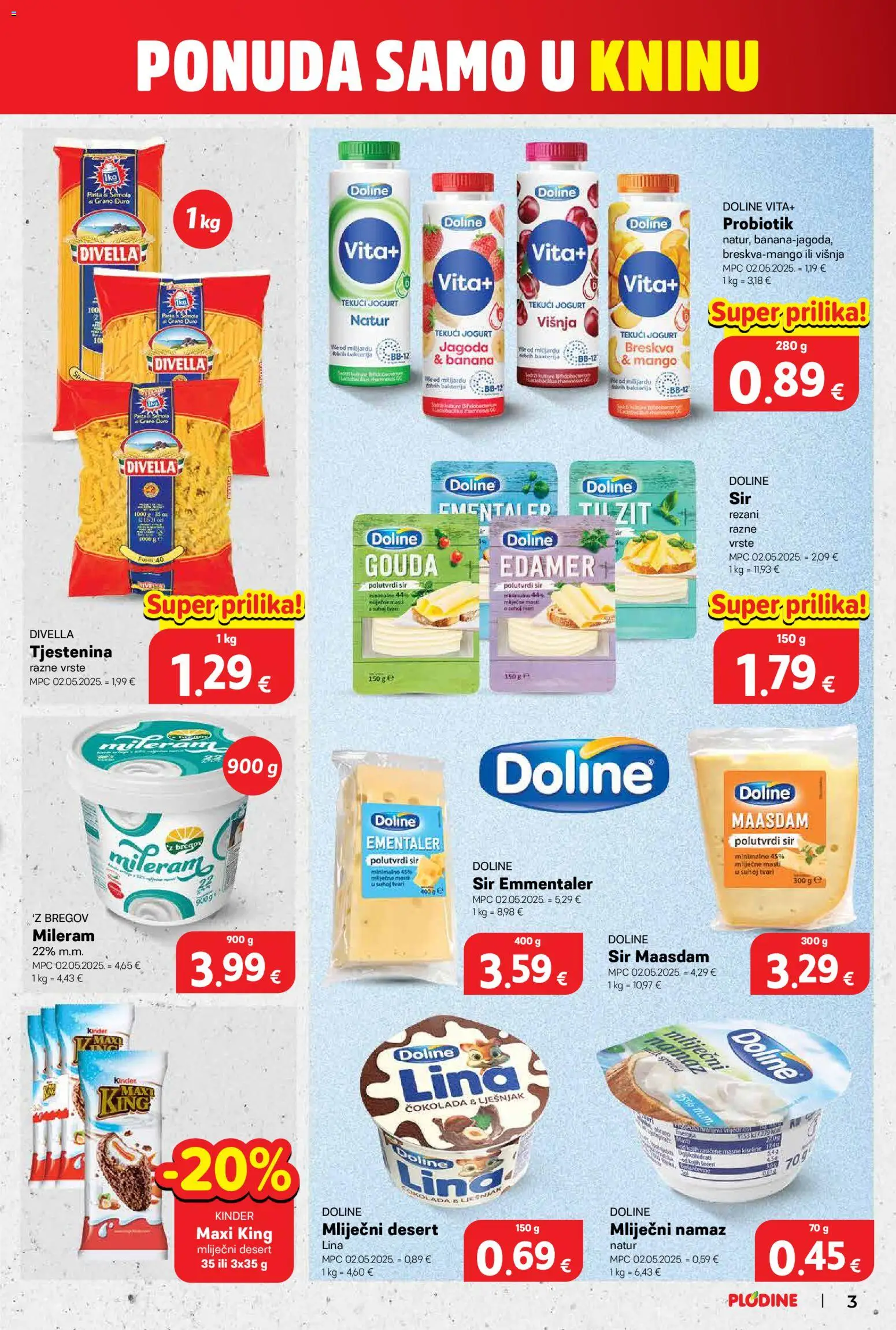 Plodine katalog | vrijedi od 18.06.2026 | Stranica: 3 | Proizvodi: Mliječni namaz, Jogurt, Mango, Namaz