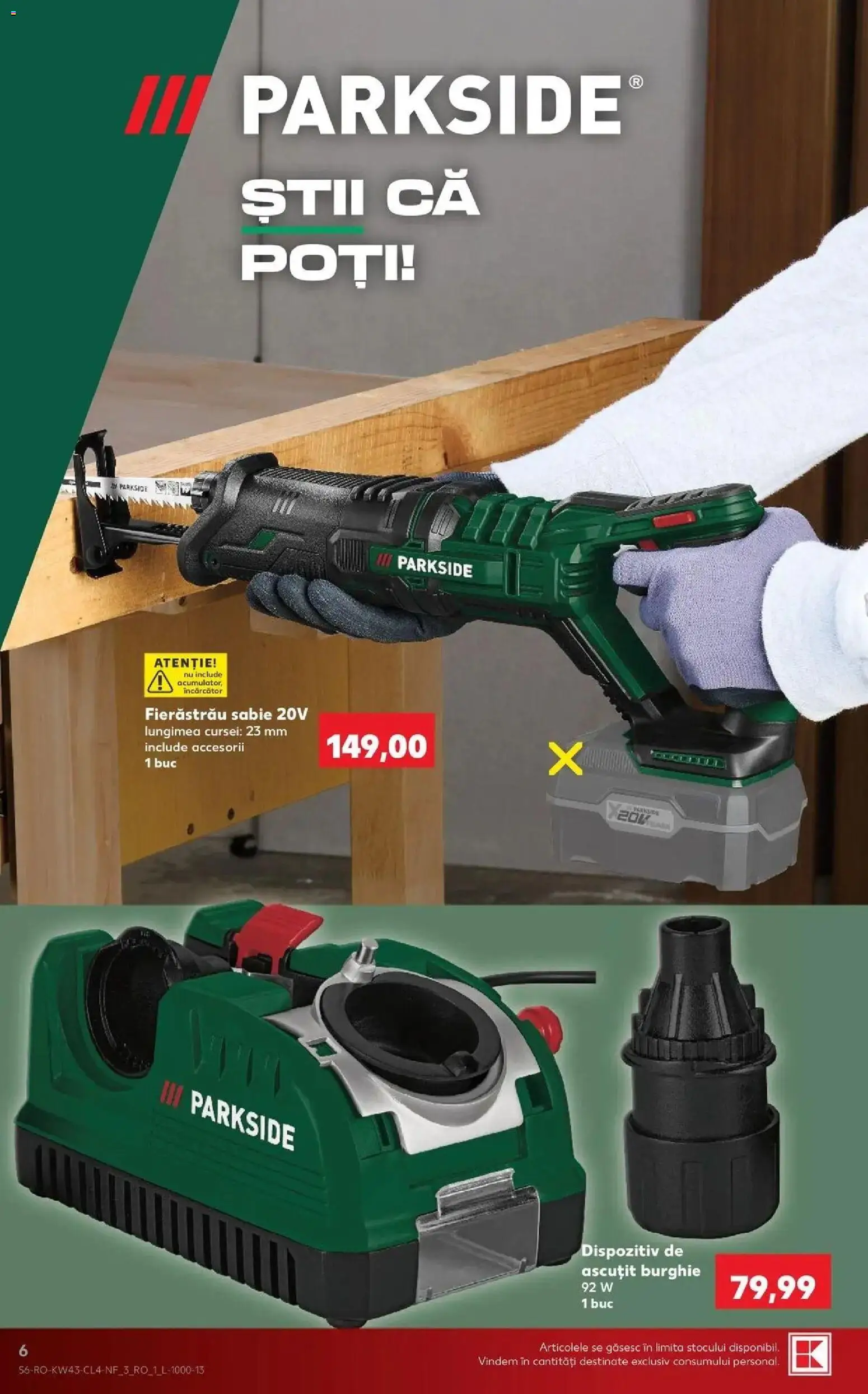 Kaufland Comarnic 21.10.2026 - Revista si Oferta | Pagină: 6 | Produse: Încărcător, Parkside