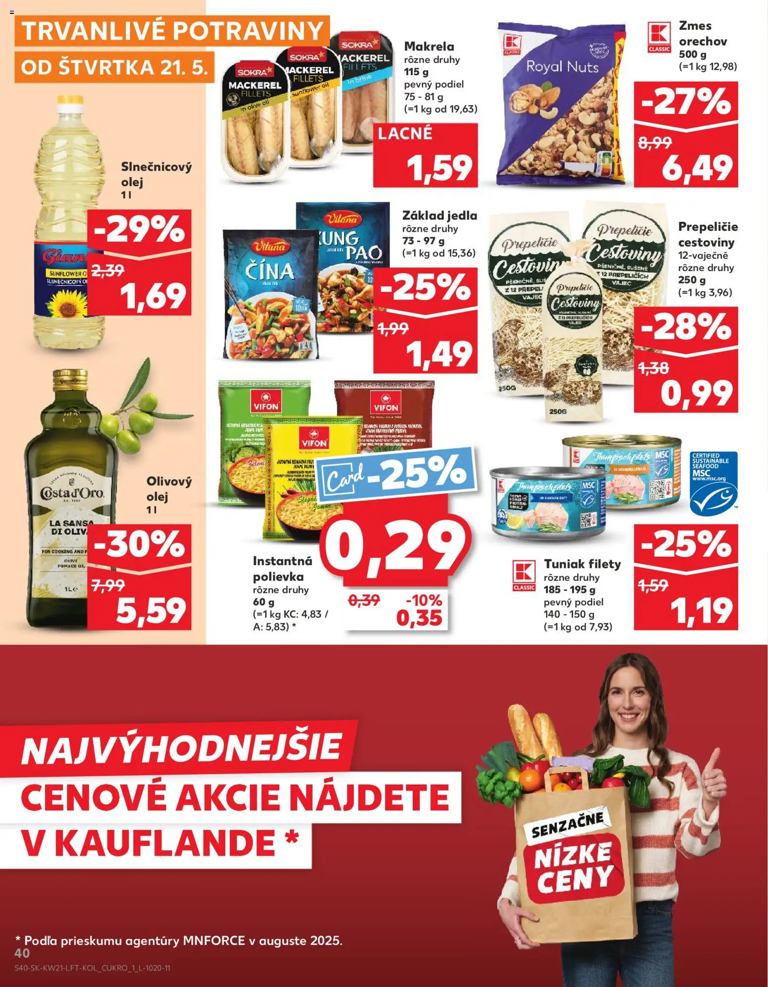 Kaufland SK akciós ujság - amely érvényes a következő dátumtól: 21.05.2026 | Oldal: 40 | Termékek: Makréla