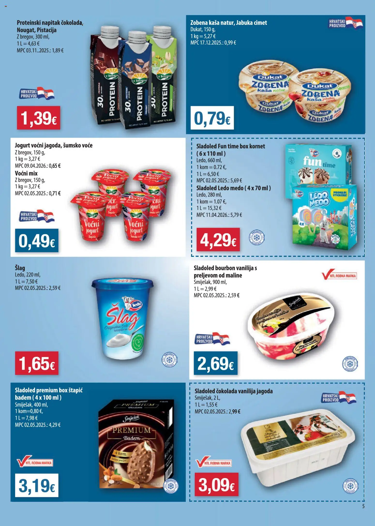 NTL katalog | vrijedi od 08.07.2026 | Stranica: 5 | Proizvodi: Sladoled, Voće, Maline, Kornet