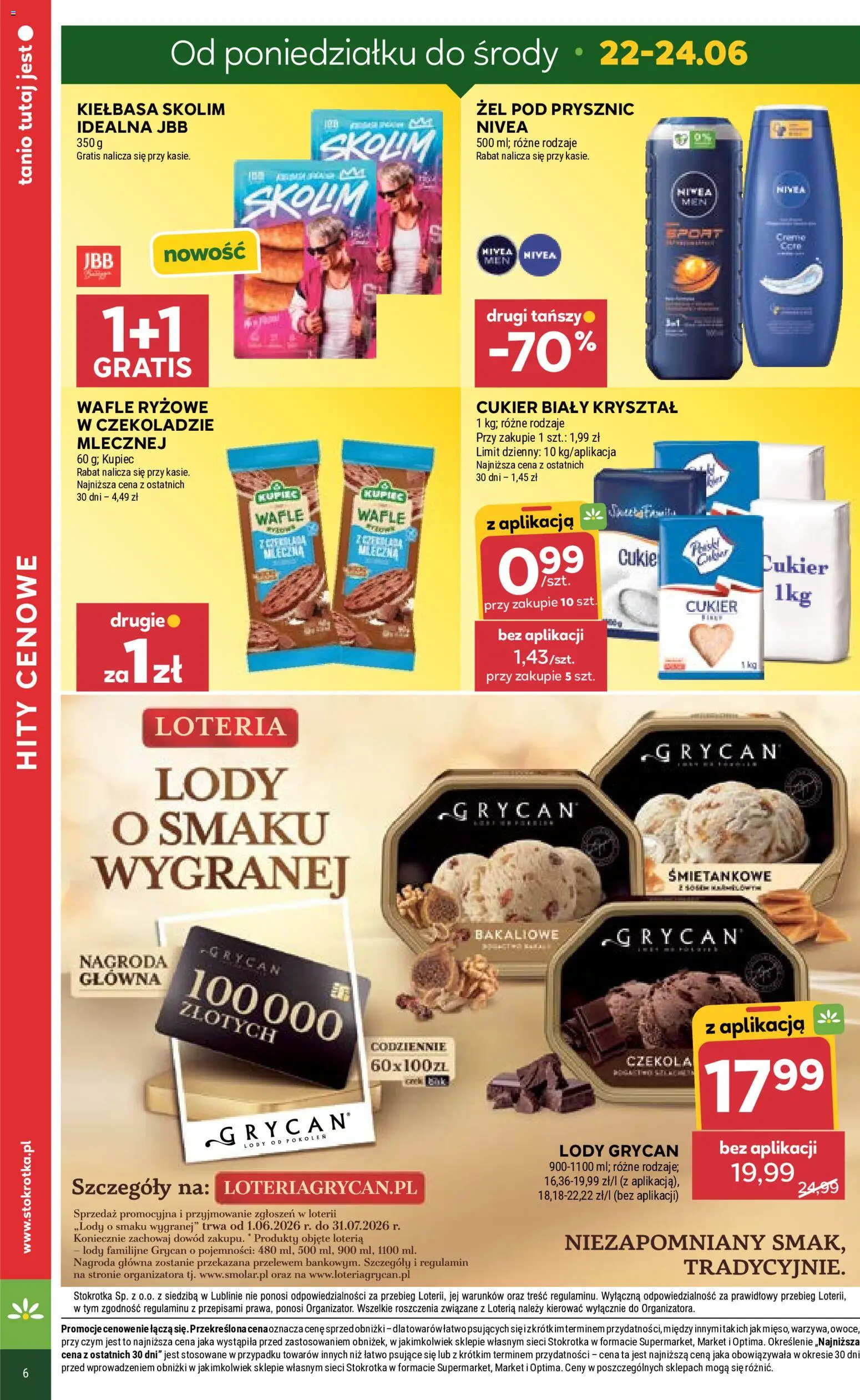 Stokrotka gazetka od 18.06.2026 | Strona: 6 | Produkty: Wafle, Stokrotka, Prysznic, Owoce