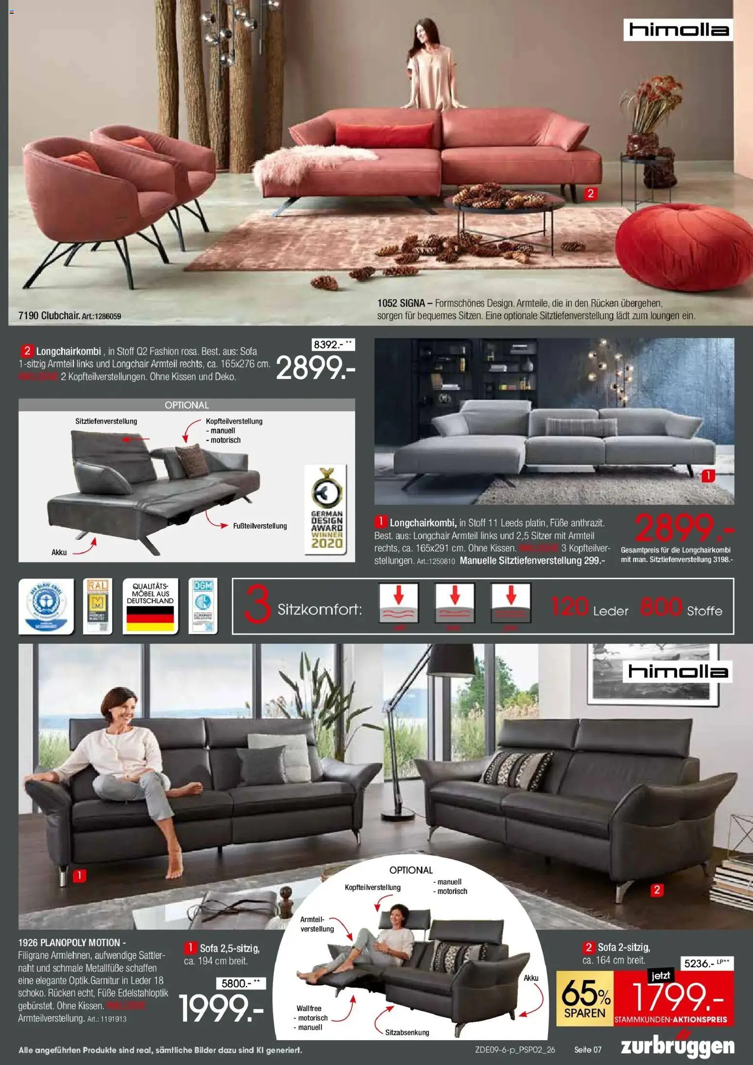 Zurbrüggen - Zurbrüggen: Polstermöbel Spezial (ab 19.09.2026) zum Blättern | Seite: 7 | Produkte: Kissen, Sofa, Bilder