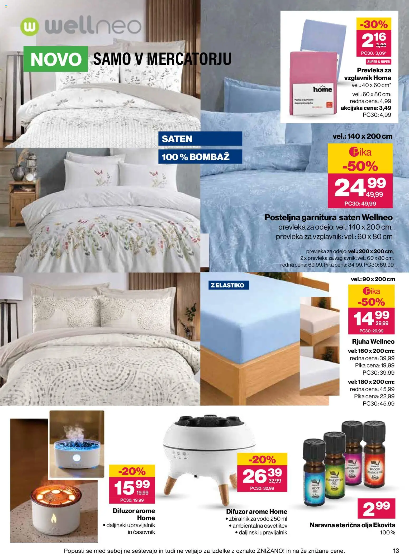 Novi Mercator katalog ponudbe – veljaven od 16.09.2026 | Stran: 13 | Izdelki: Med, Vzglavnik, Prevleka, Časovnik