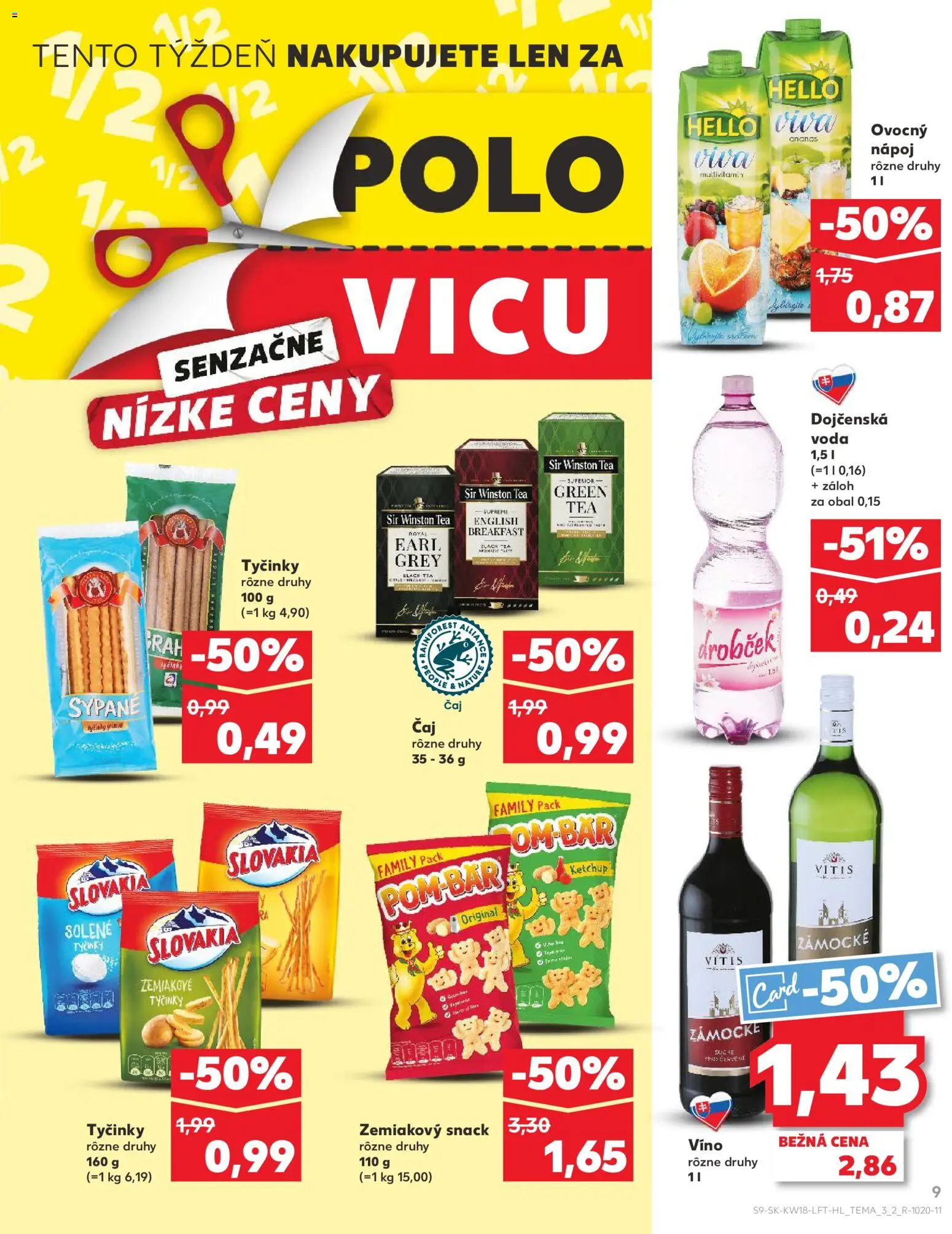 Nové Kaufland akcie – leták je platný od 30.04.2026 | Strana: 9 | Produkty: Víno, Čaj, Ananás, Voda
