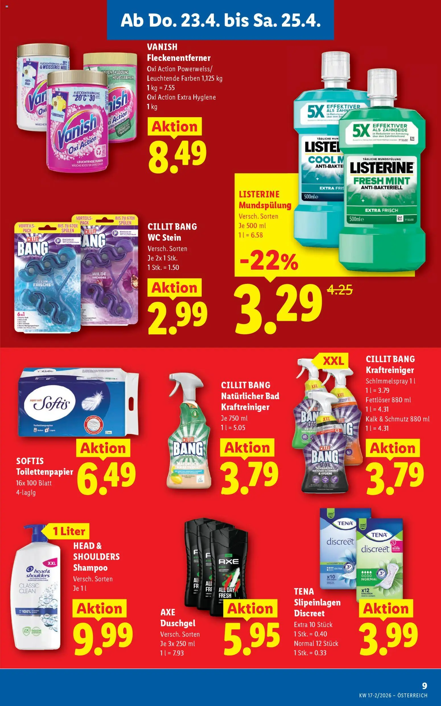 Lidl Flugblatt - Oberpullendorf, Güssing, Oberwart gültig ab 23.04.2026 | Seite: 11 | Produkte: WC Stein, Bad, Shampoo, Fleckenentferner
